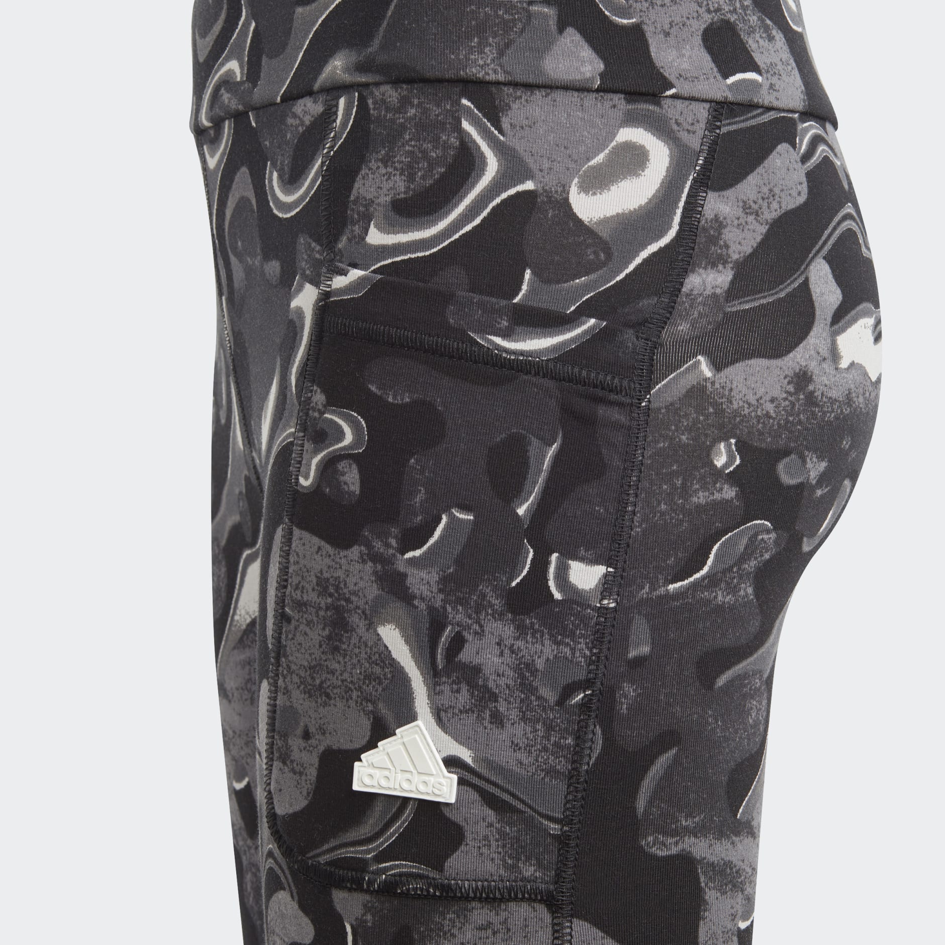 adidas Future Icons Allover Print Cotton Leggings Kids - Grey