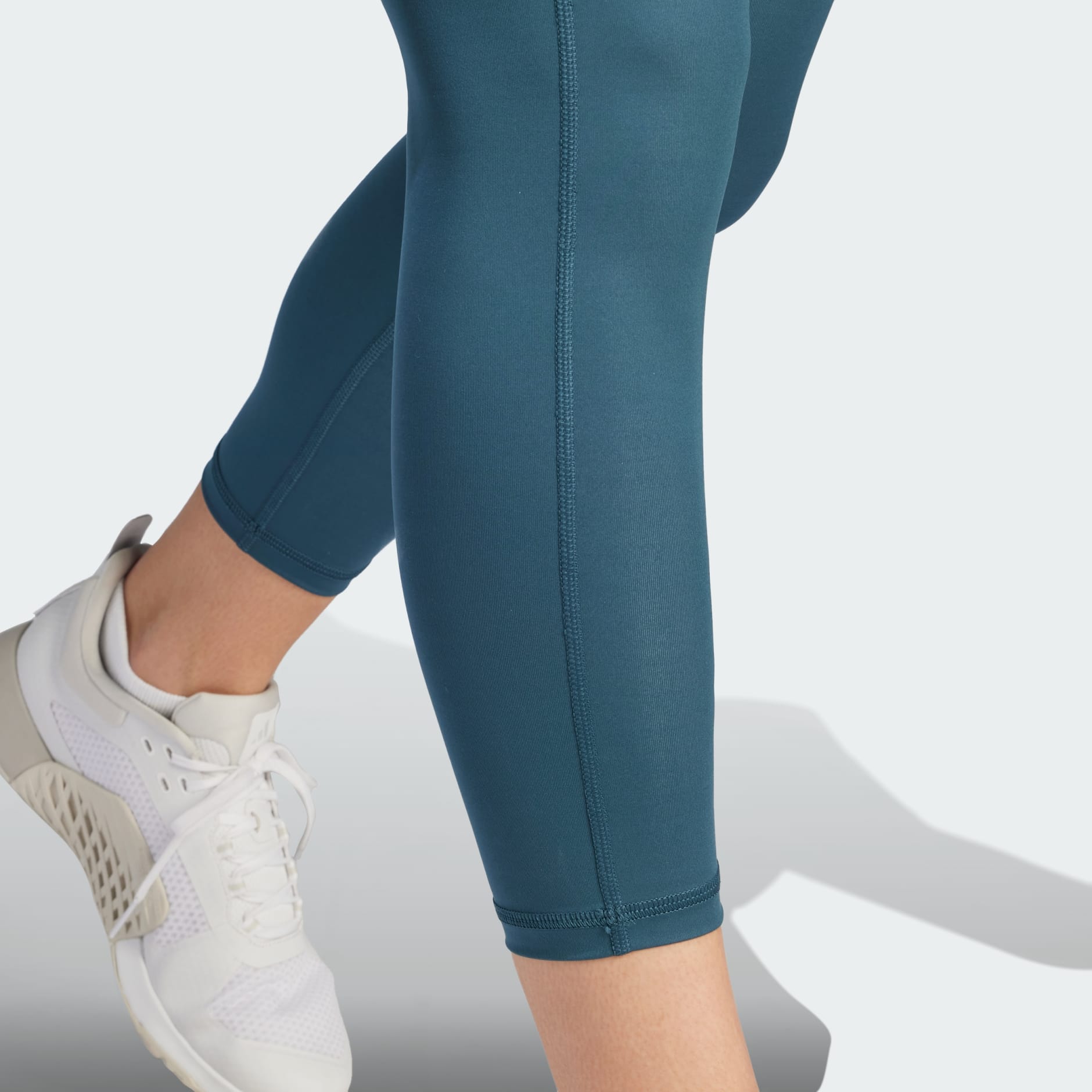 adidas Optime Stash Pocket High-Waisted 7/8 Leggings - Turquoise
