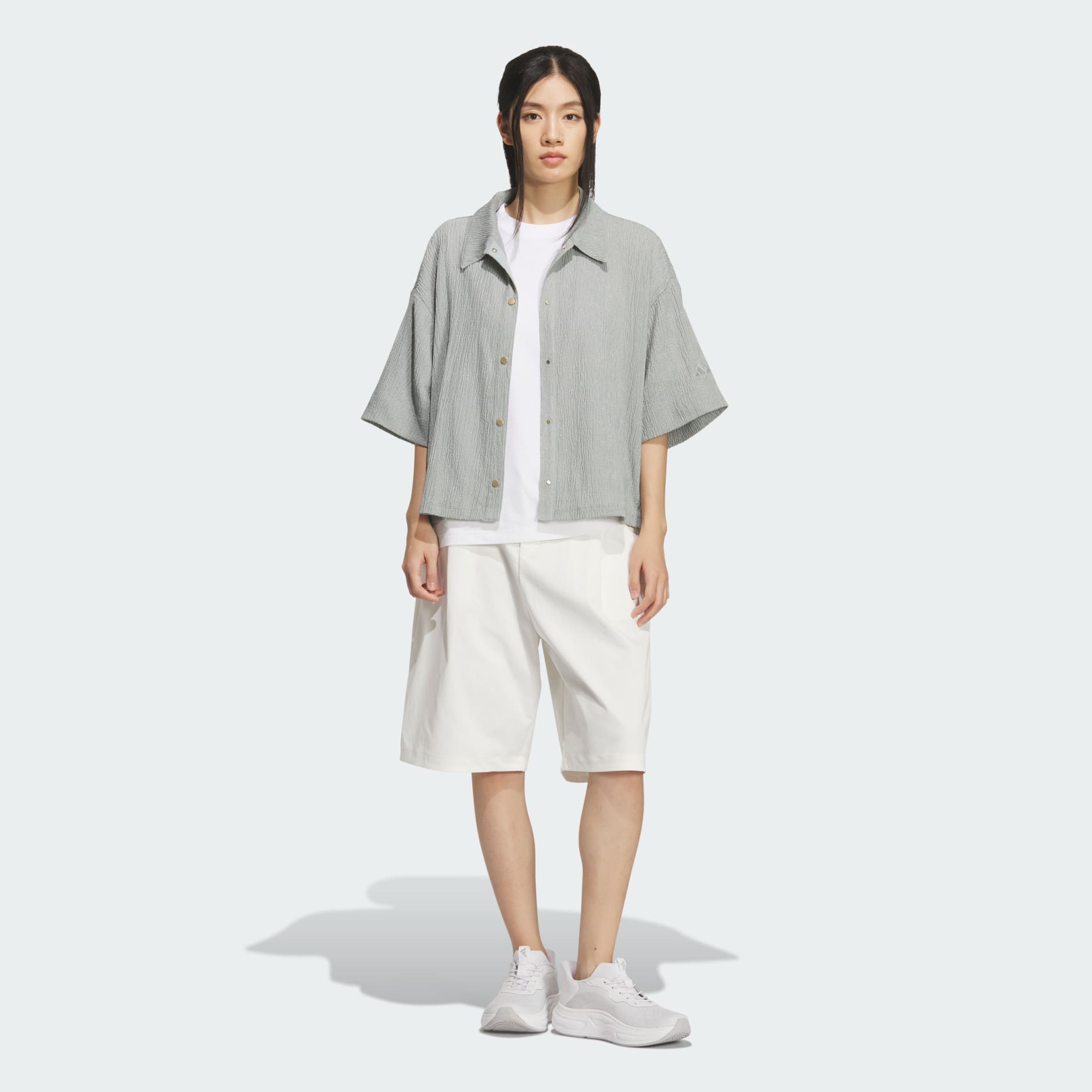 SOFTLUX SHEER LOOSE FIT COLLAR SHIRTS SHORT SLEEVE