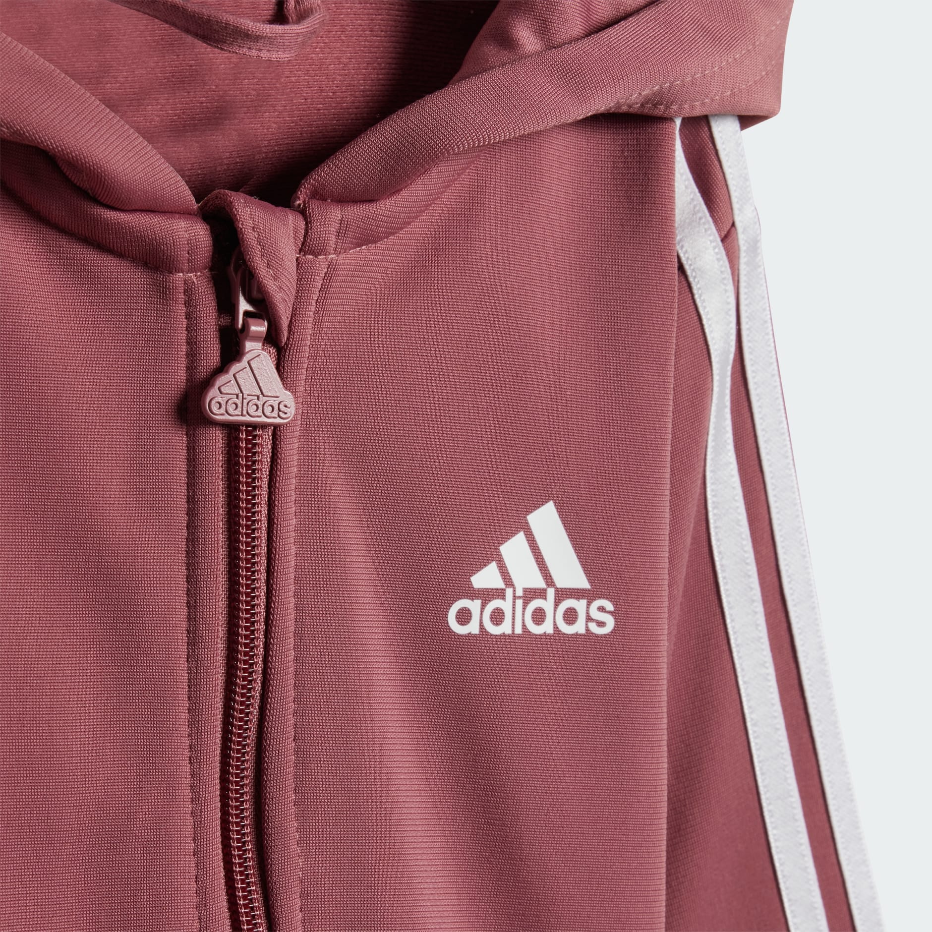 Kids Clothing Essentials Shiny Hooded Track Suit Pink adidas Bahrain