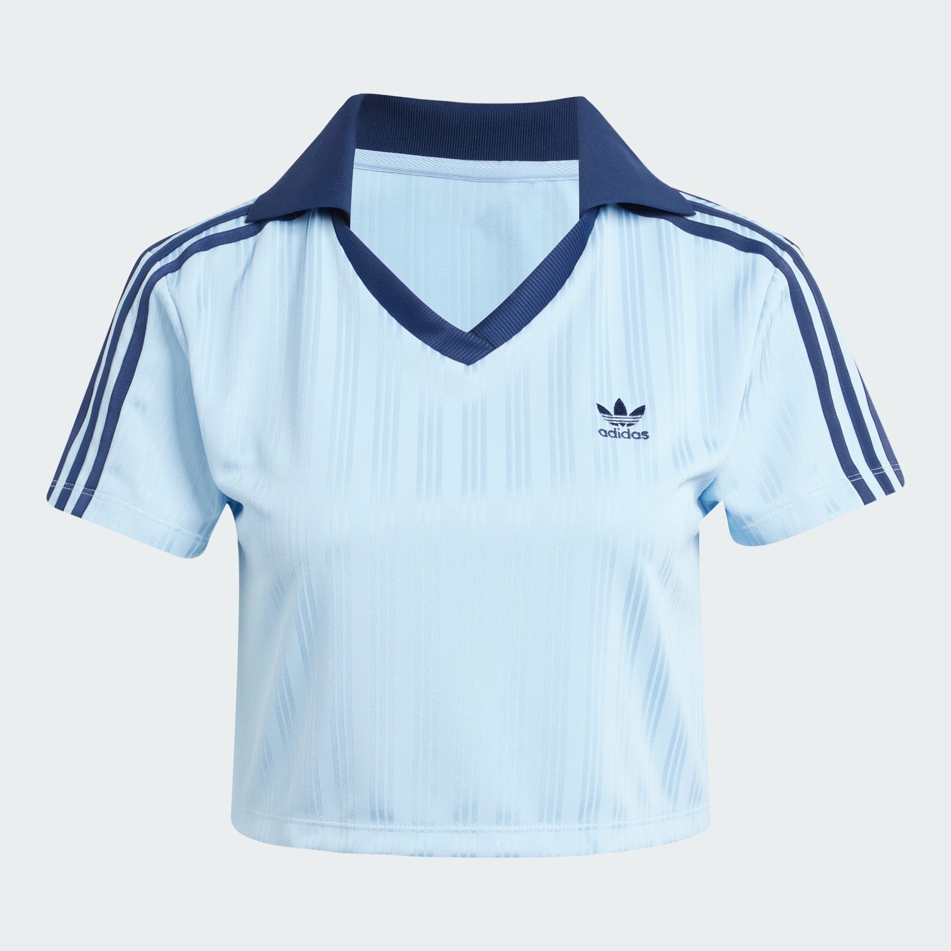 CLOTHING - Adicolor Football Jacquard V-Neck Crop Polo Shirt