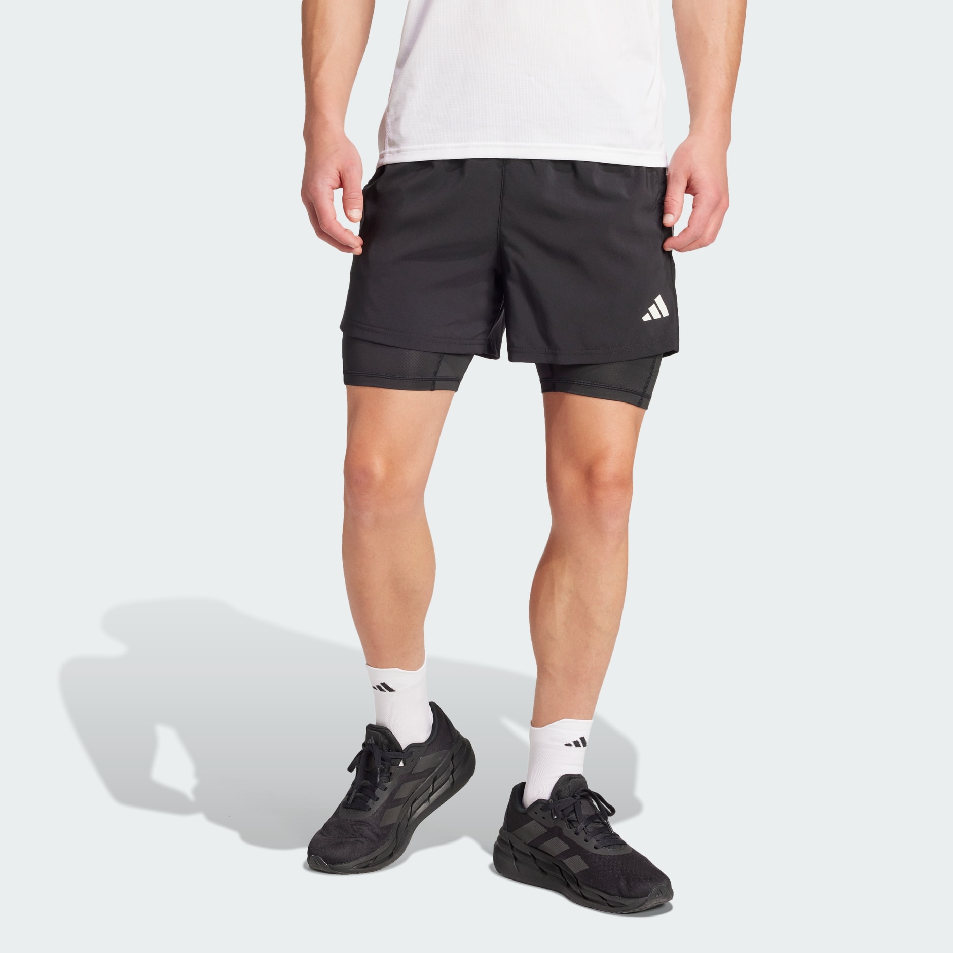 adidas Own the Run CLIMACOOL 2-in-1 5-Pocket Shorts Black