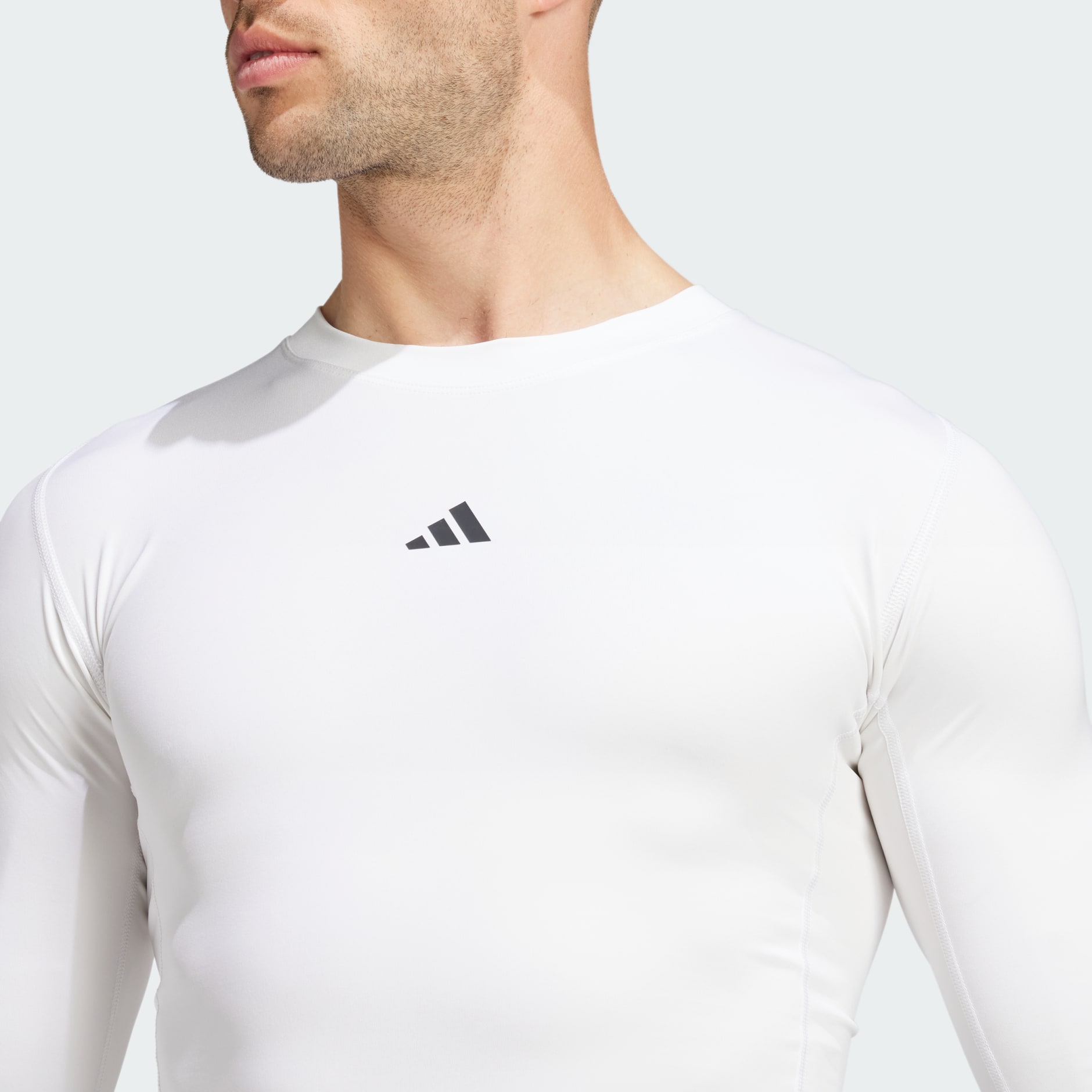 adidas TECHFIT Compression Training Long Sleeve Tee - White
