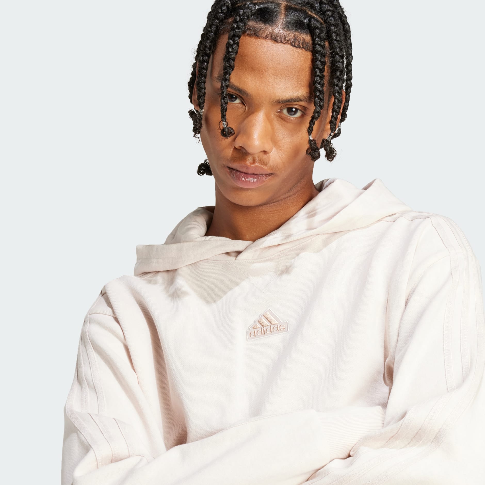 adidas ALL SZN French Terry 3-Stripes Garment-Wash Hoodie - Pink ...