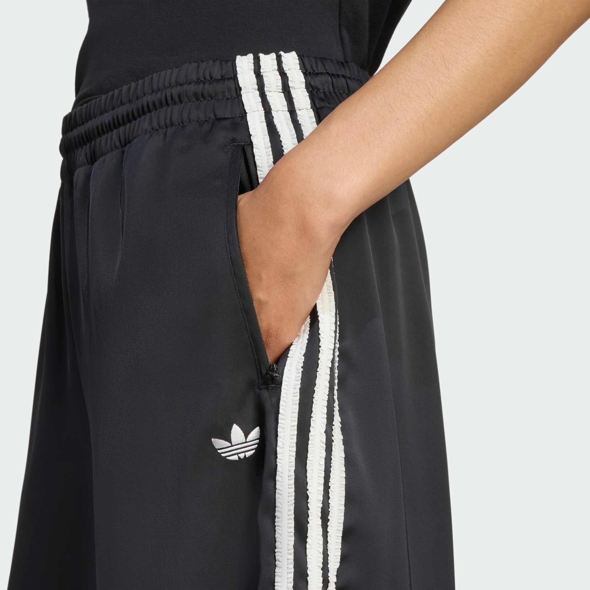 adidas Originals Satin Wide Leg Pants Ruffle 3-Stripes