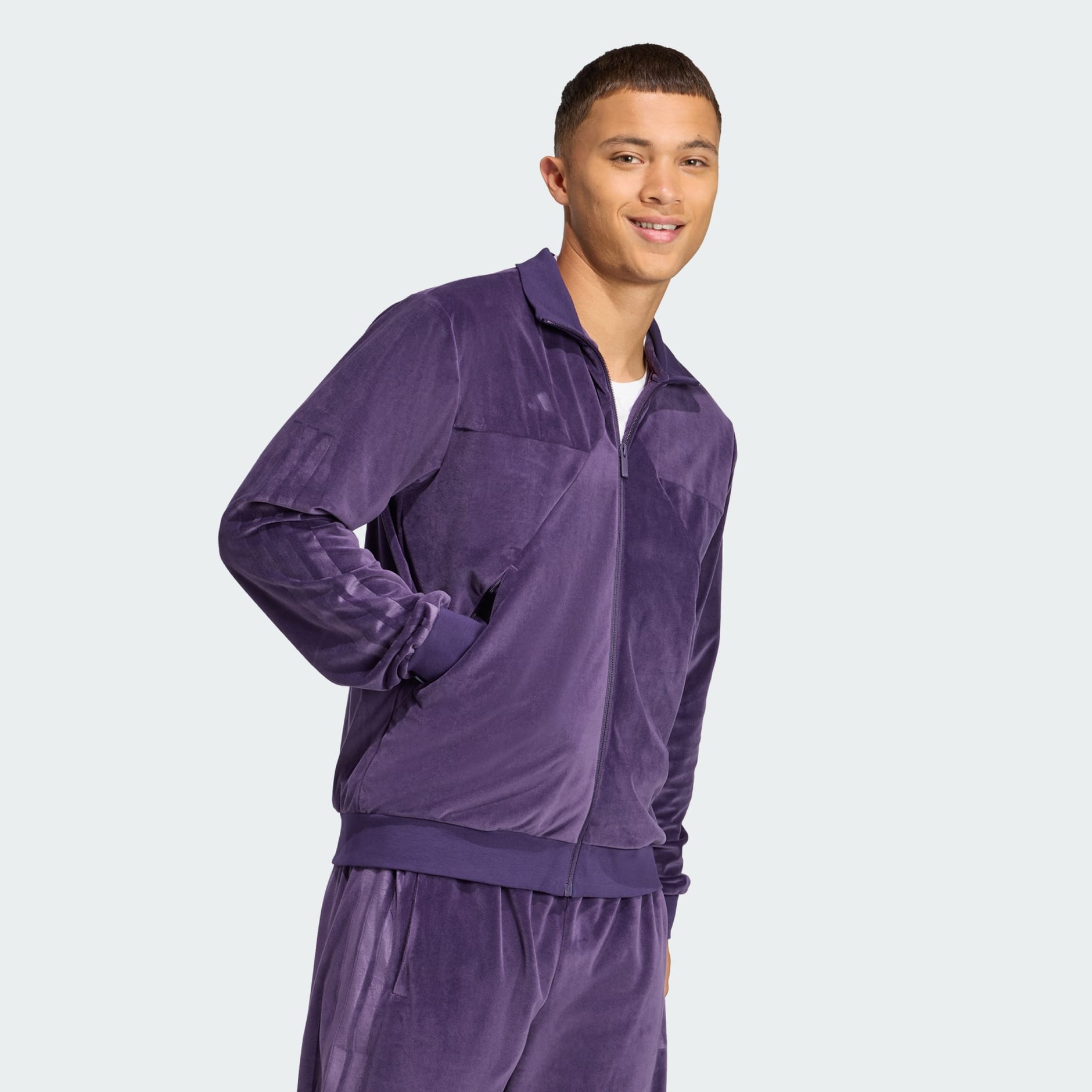 adidas Velour Track Top - Purple | adidas UAE
