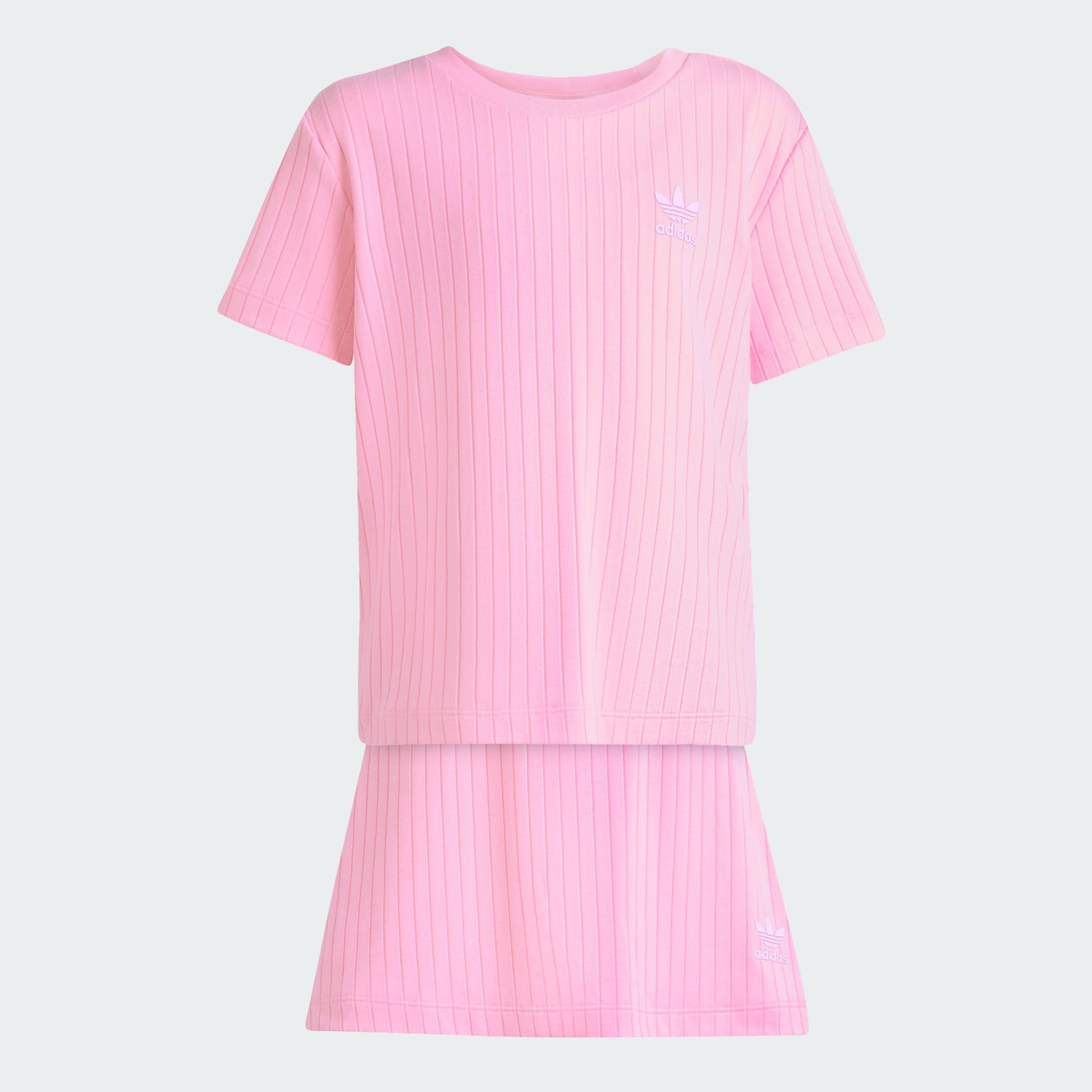 REGULAR RIB SKORT T-SHIRT SET