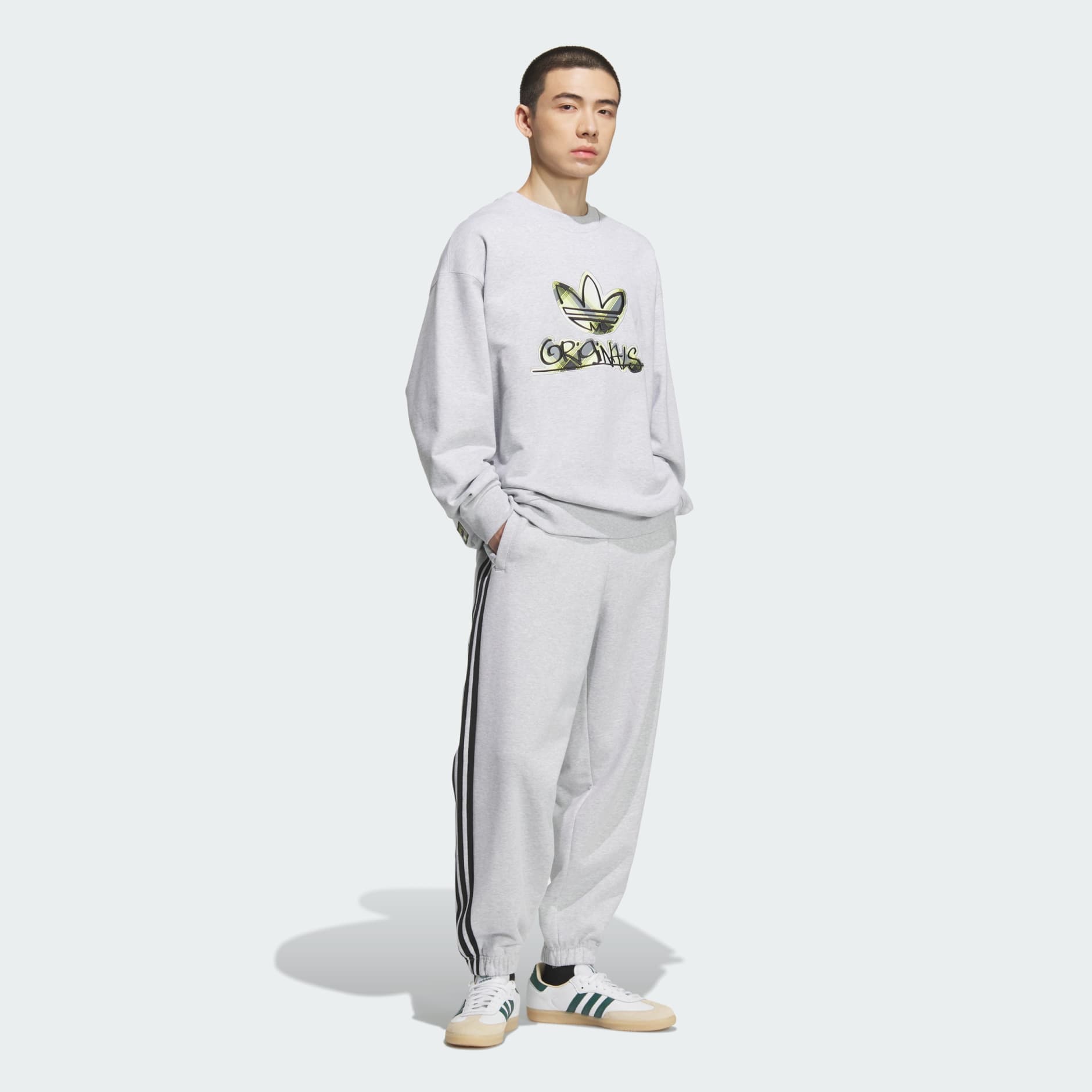 トップス COOTIE INLAY SWEAT CREW GRAY トップス COOTIE INLAY SWEAT CREW GRAY Sweat Crew - Grey | adidas