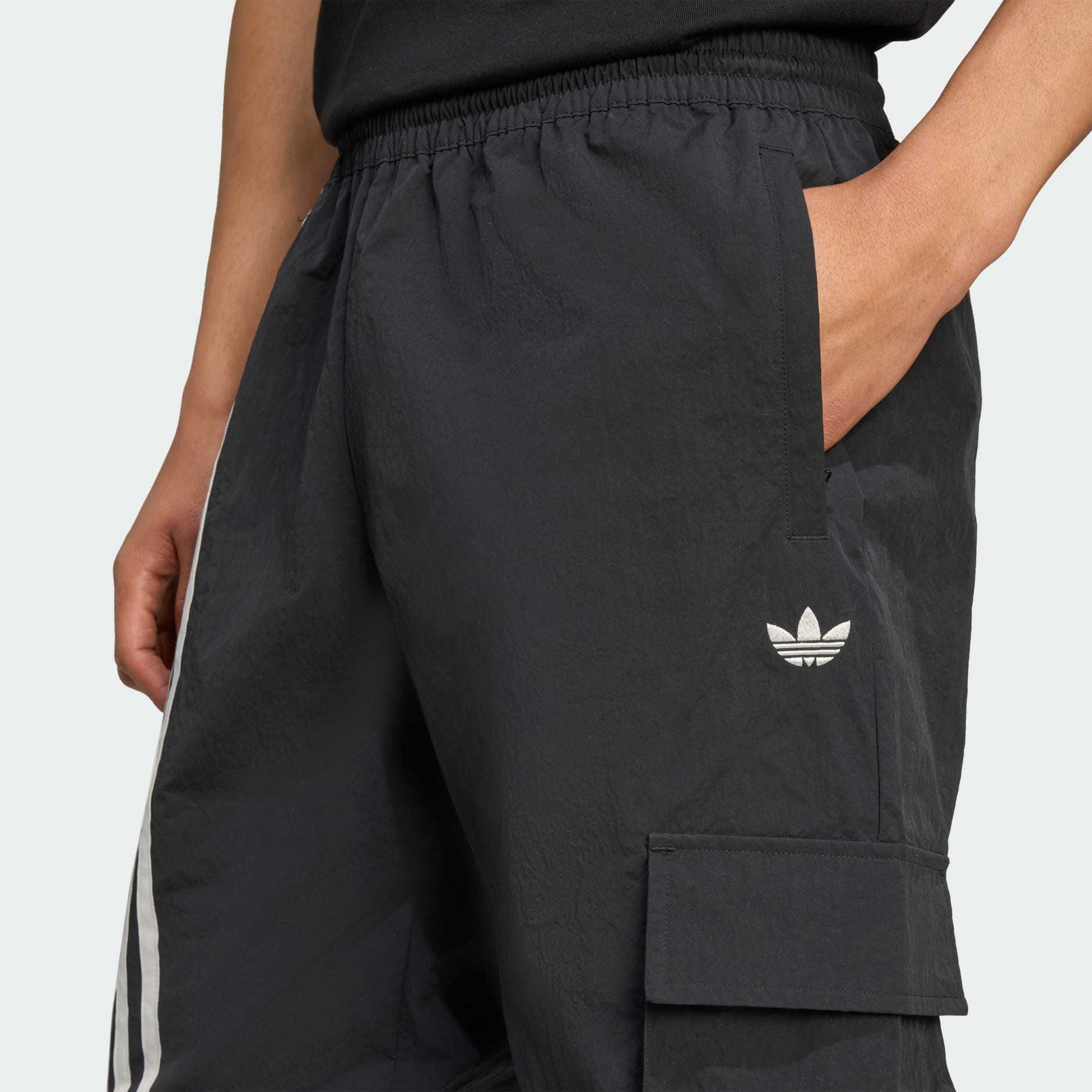 Clothing - Front Stripes Woven Cargo Pants - Black | adidas South