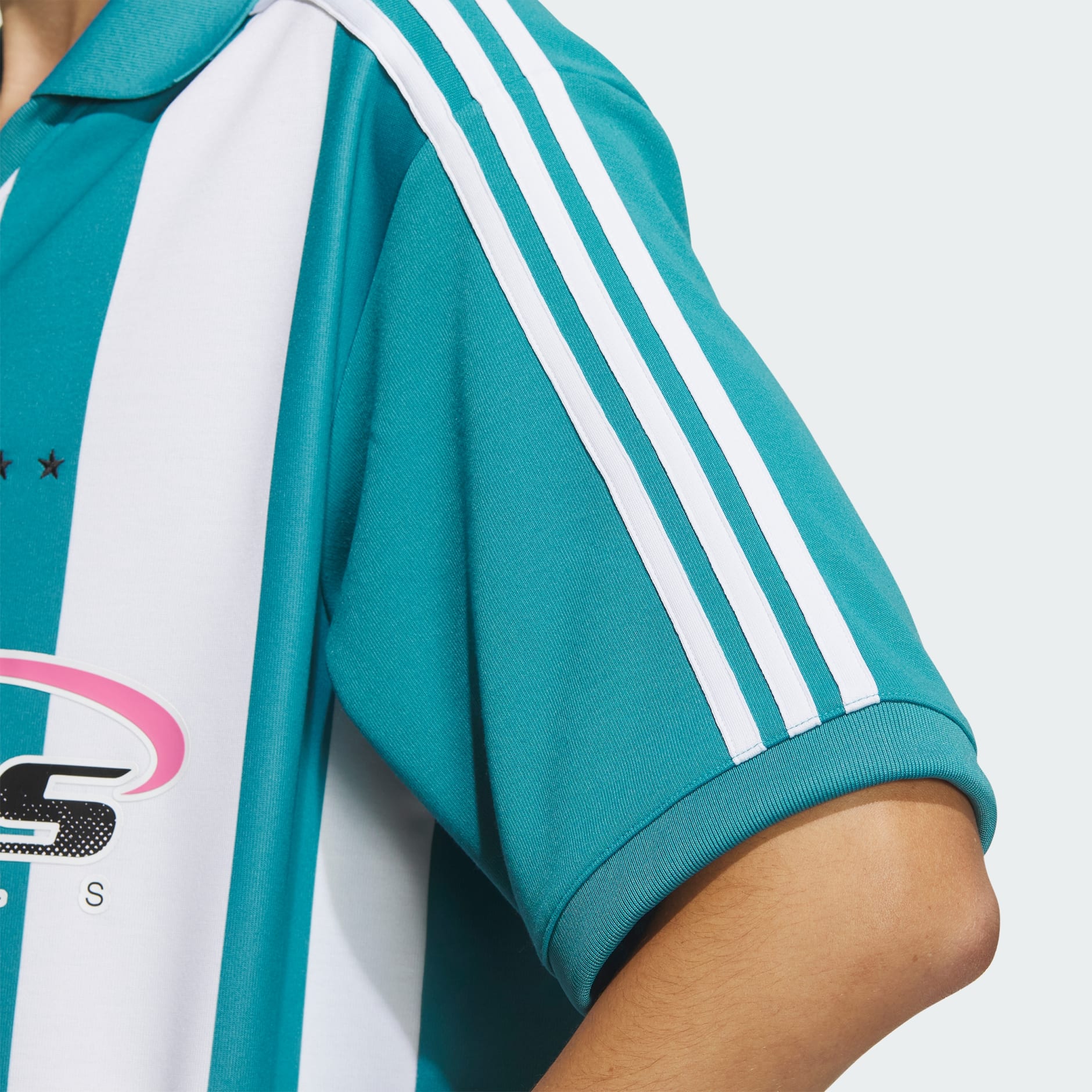 ★ adidas★ Football Polo Shirt Mint White IW6307 adidas Trefoil Logo Play Football Graphic Short Sleeve Polo