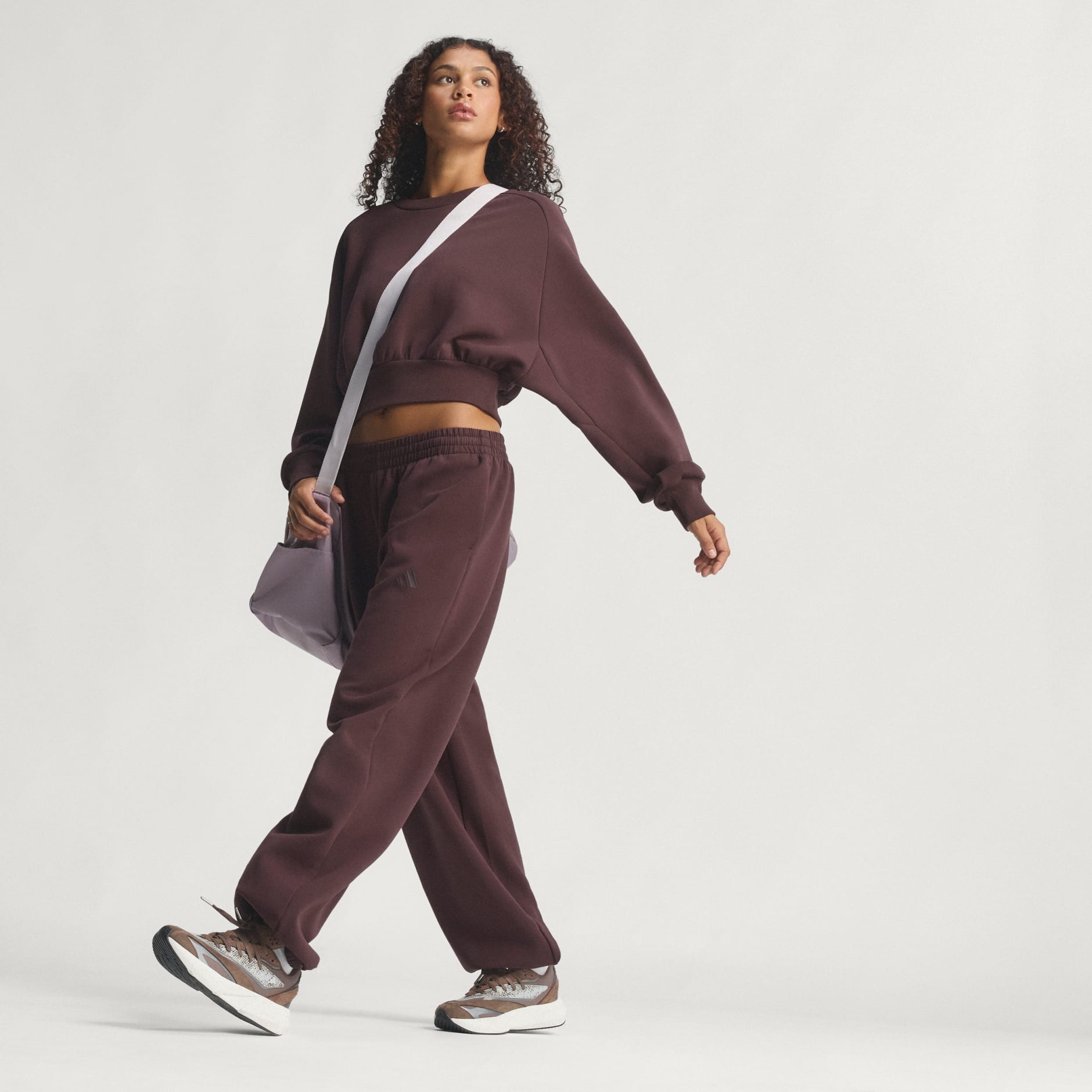 CLOTHING - Soft Lux Loose Sweatshirt - Brown | adidas Oman