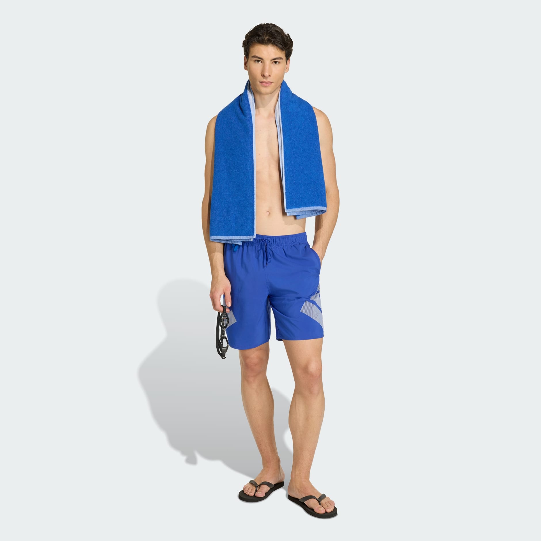 Șort de baie cu lungimea de 8 inci, cu dungi mari