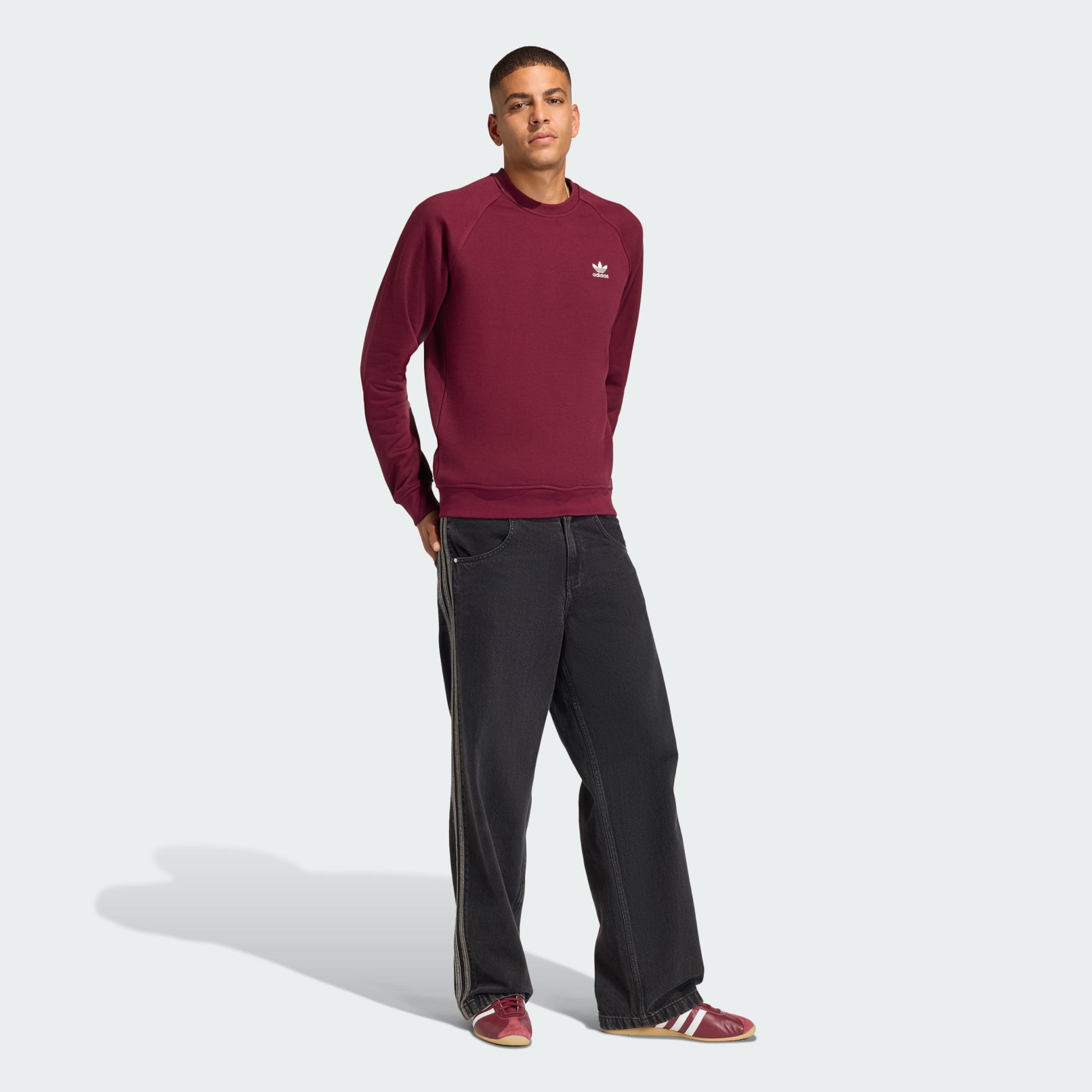 Bluză sport ESSENTIAL DIN FLEECE CU GULER ROTUND ȘI CROIALĂ STANDARD