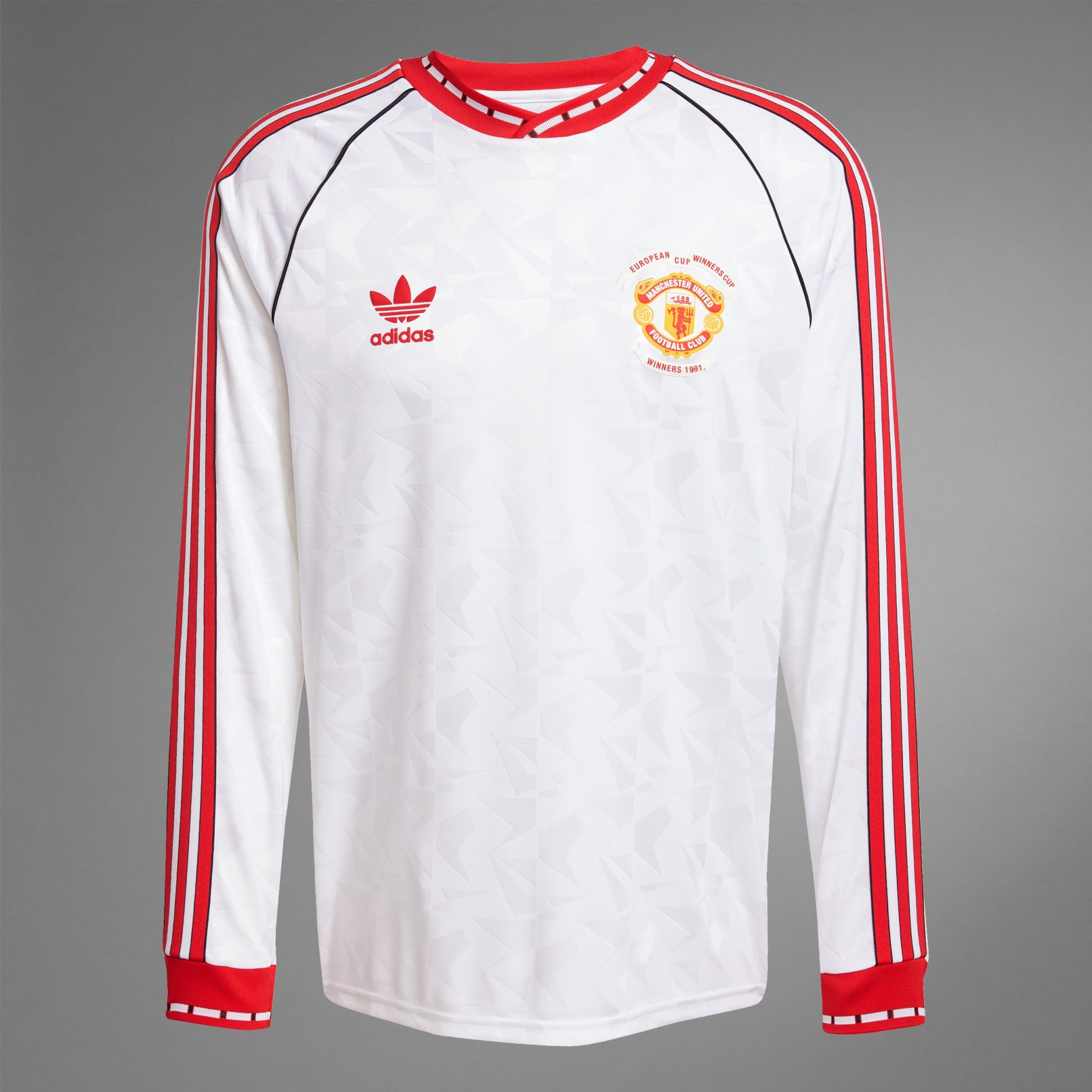 ◆adidas◆ Manchester United 91 Away Long Sleeve Jersey Whit Clothing - Manchester United '91 Away Long Sleeve Jersey