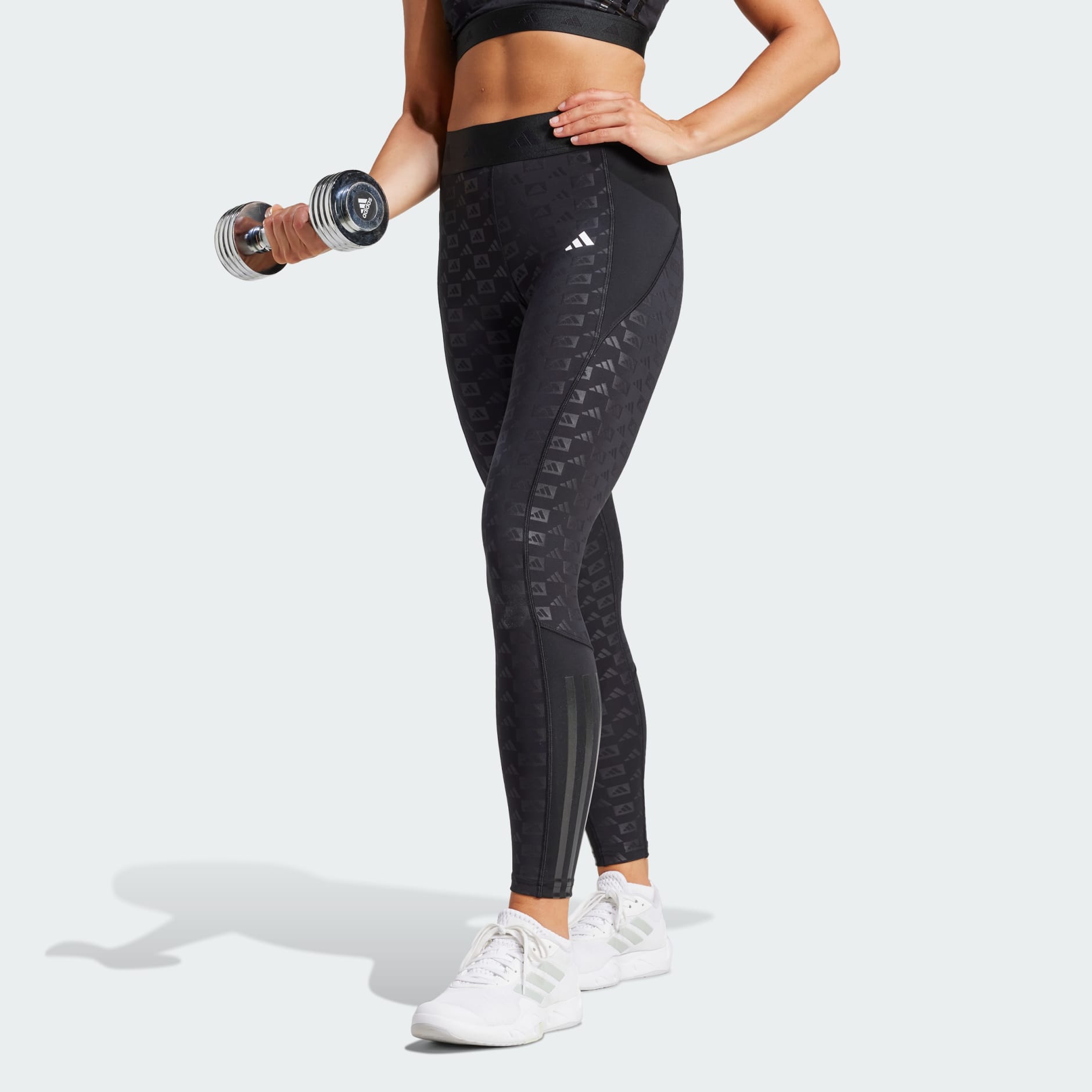 Adidas Hyperglam Emboss Leggings Black S Woman