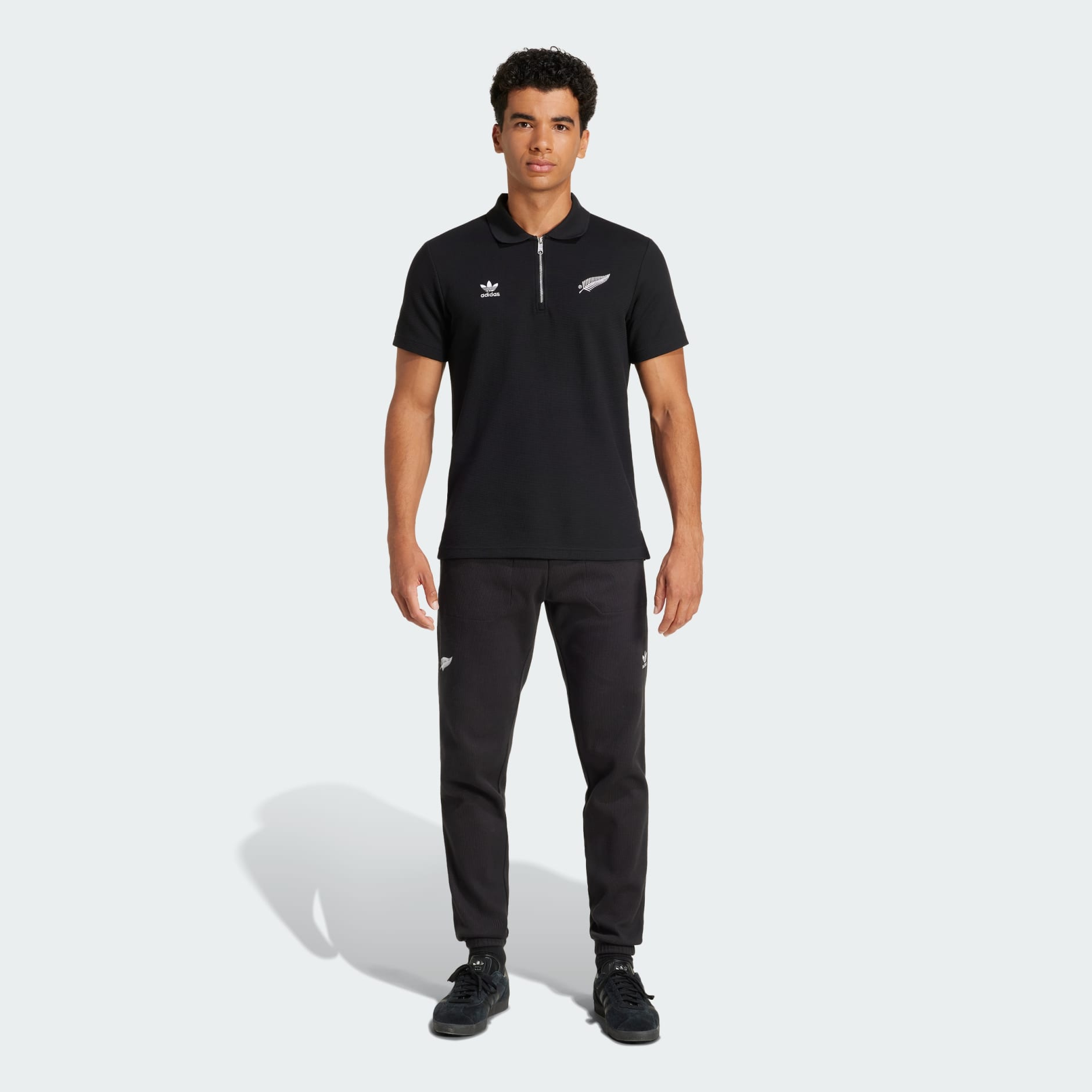 adidas All Blacks Essentials Waffle Polo Shirt - Black
