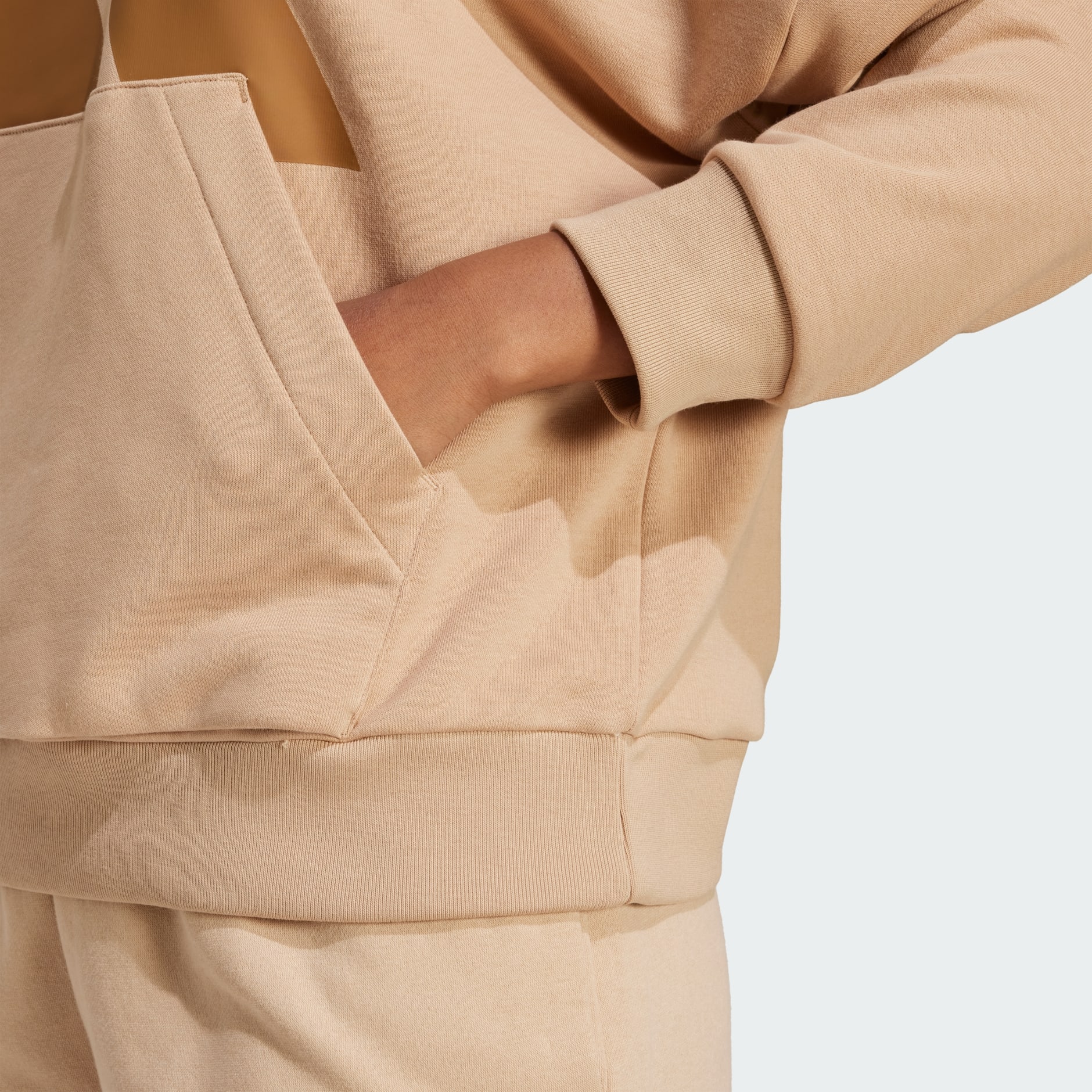 Hanorac larg din material flaușat cu logo mare Essentials