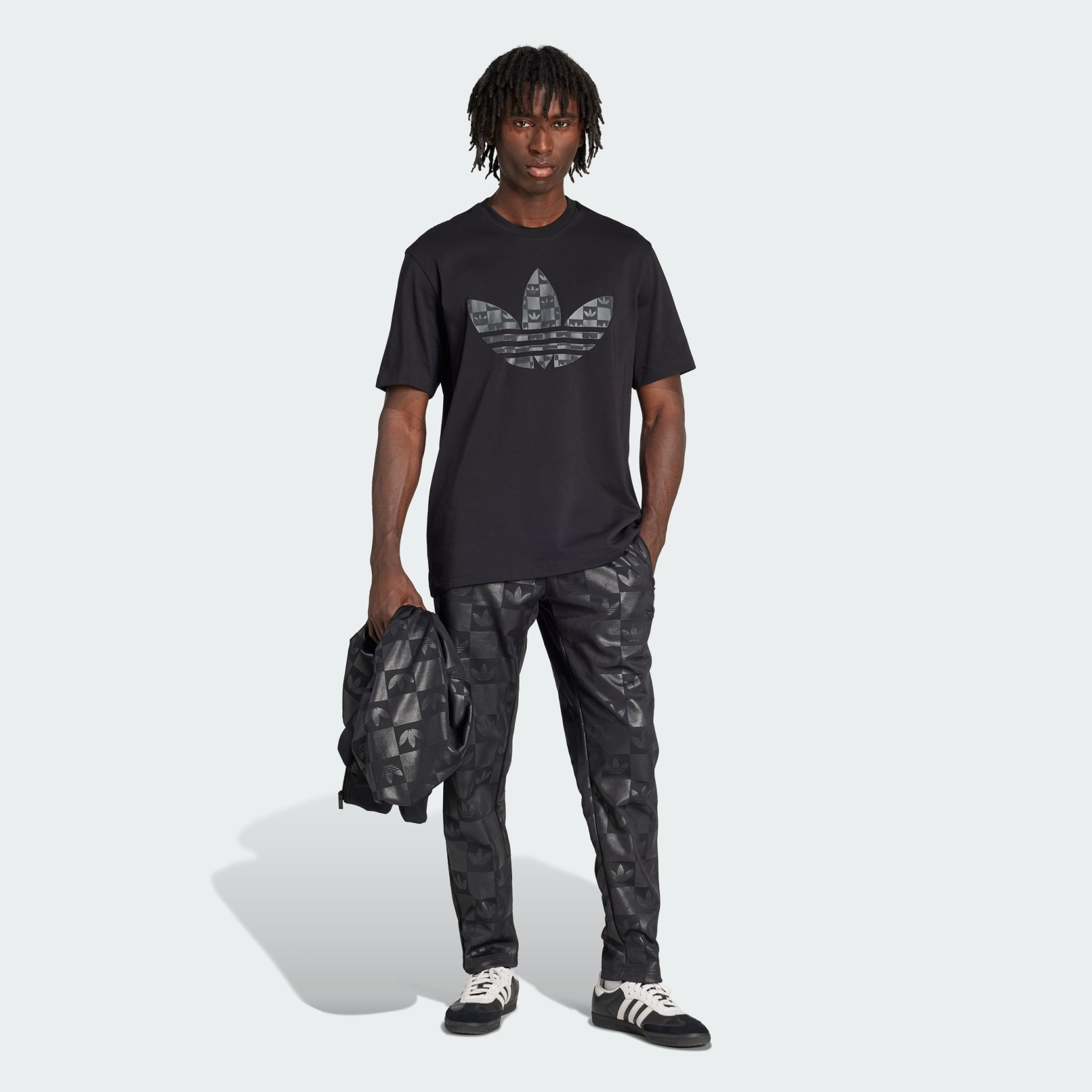 韓国限定　アディダス　adidas MONOGRAM TEE ブラック Lサイズ adidas Monogram Loose Tee - Black | Free Shipping with