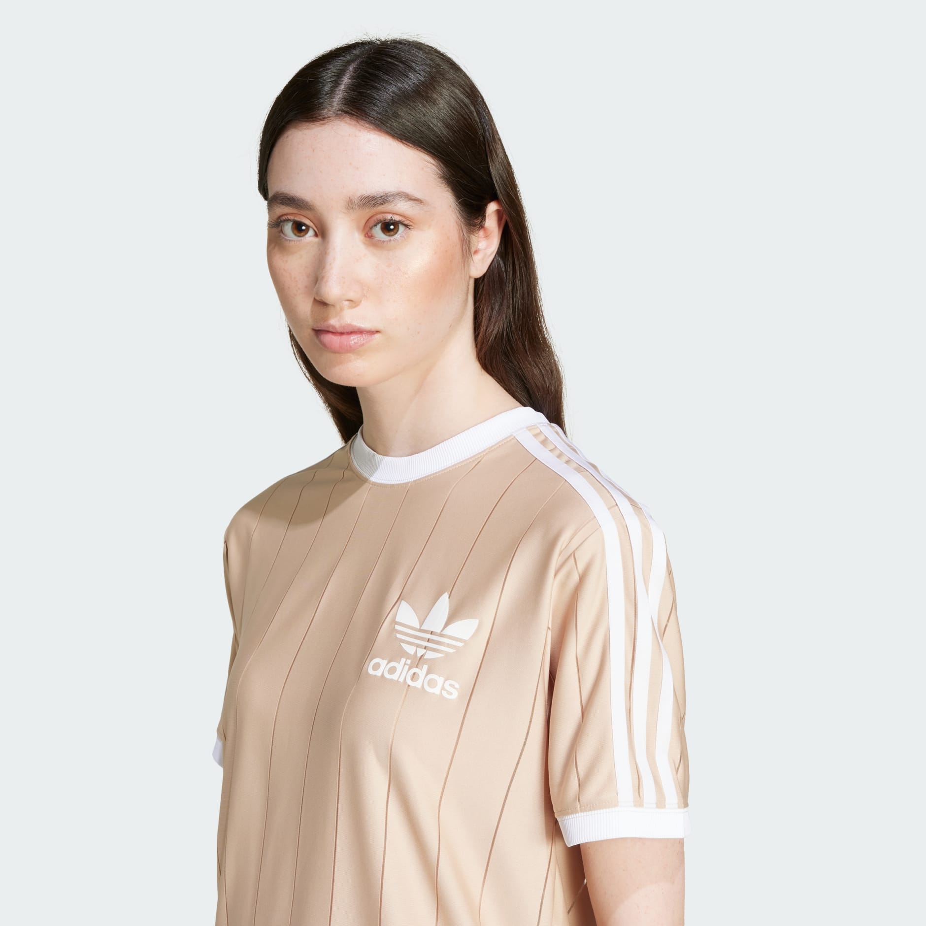 CLOTHING - Adicolor 3-Stripes Pinstripe Tee - Beige | adidas