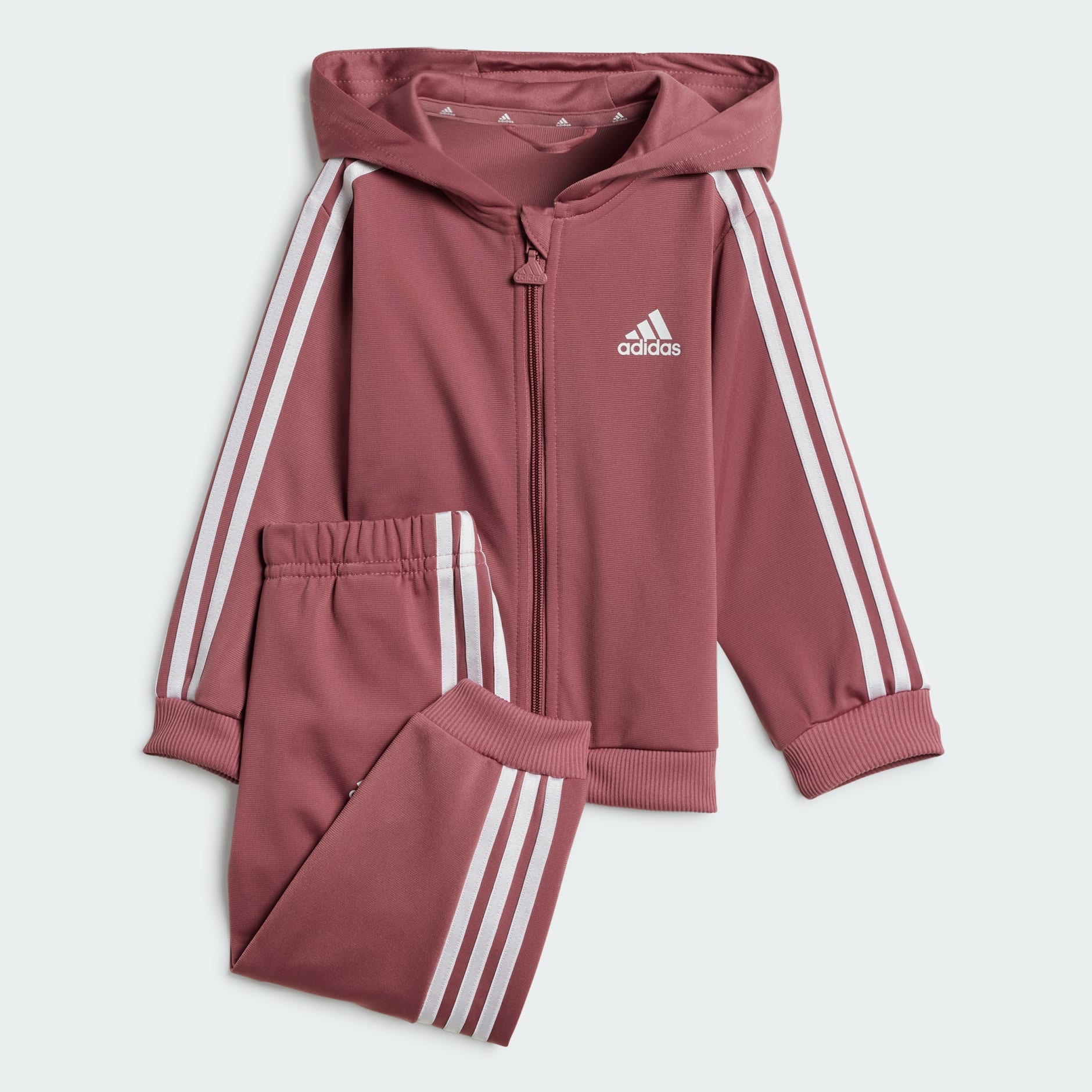 Kids Clothing Essentials Shiny Hooded Track Suit Pink adidas Saudi Arabia