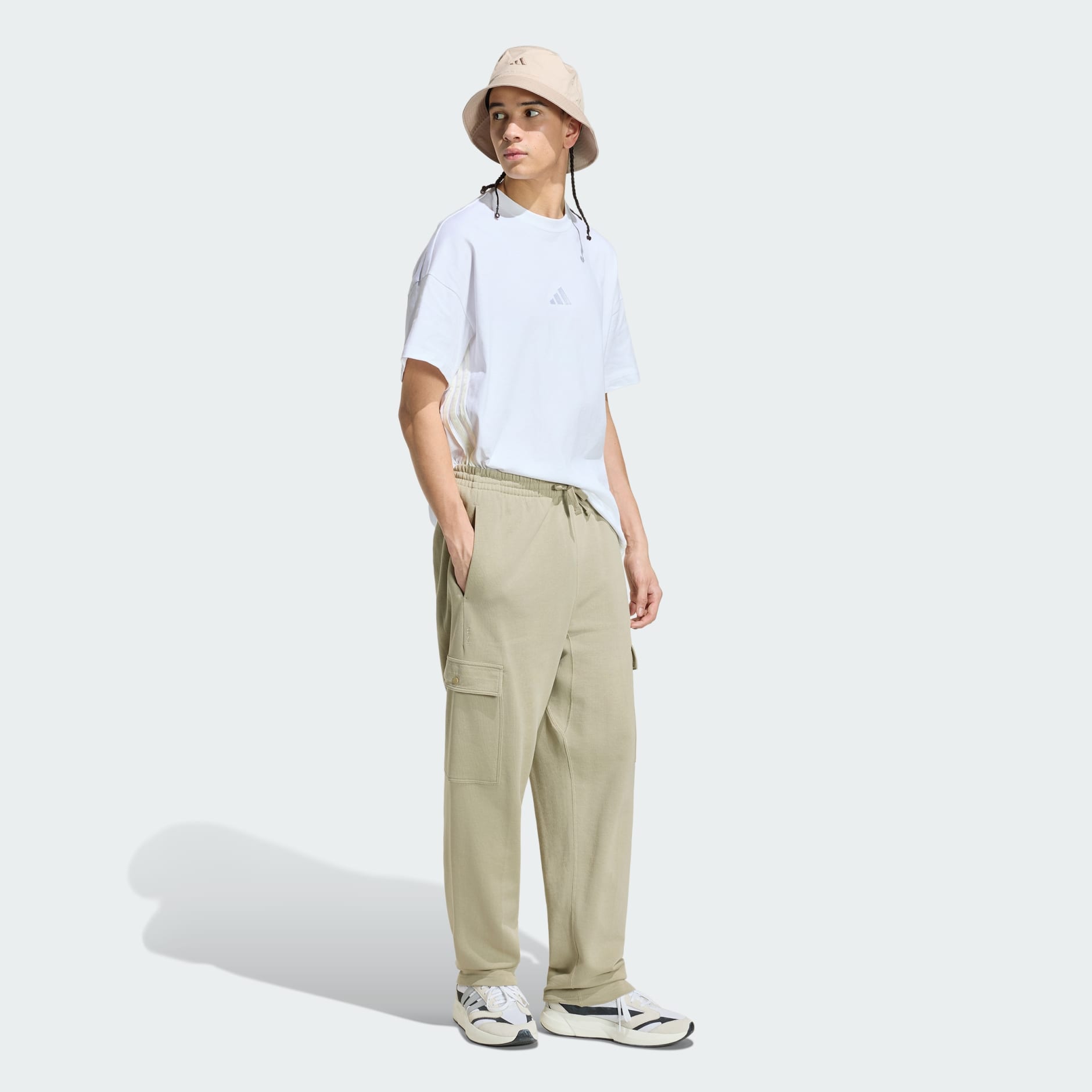 ALL SZN French Terry Loose Cargo Open Hem Pants