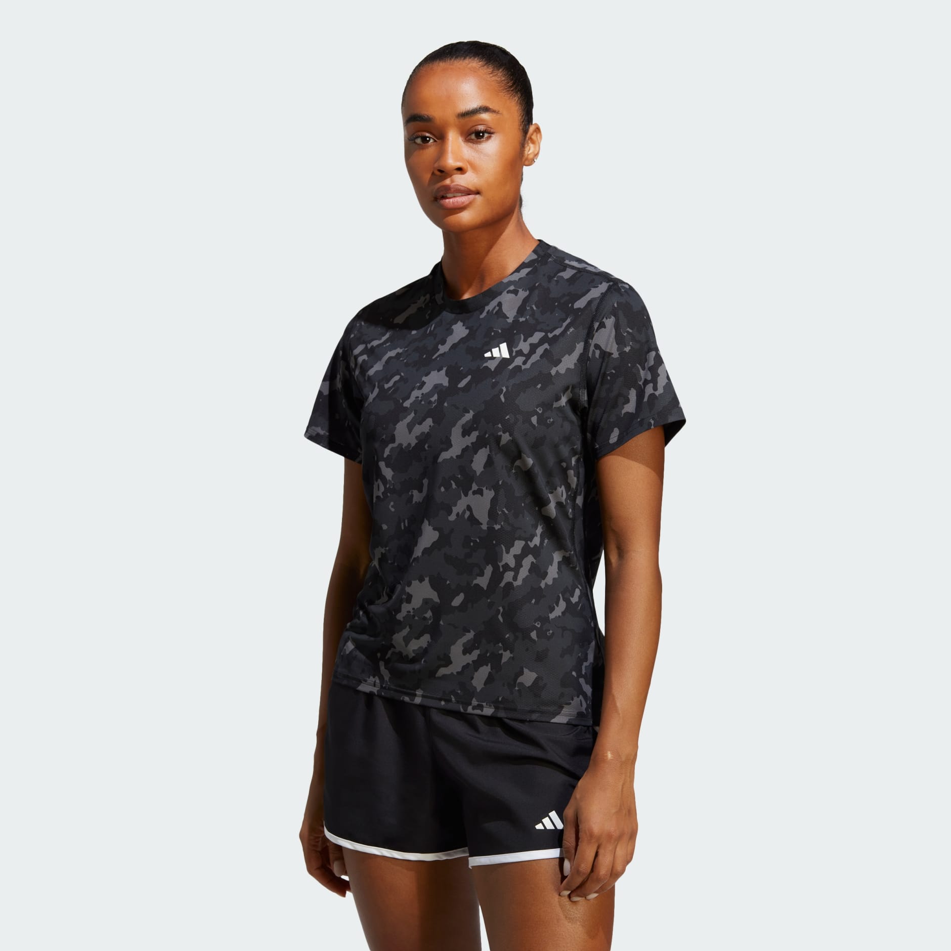 Clothing - Own the Run Camo Running Tee - Black | adidas Israel