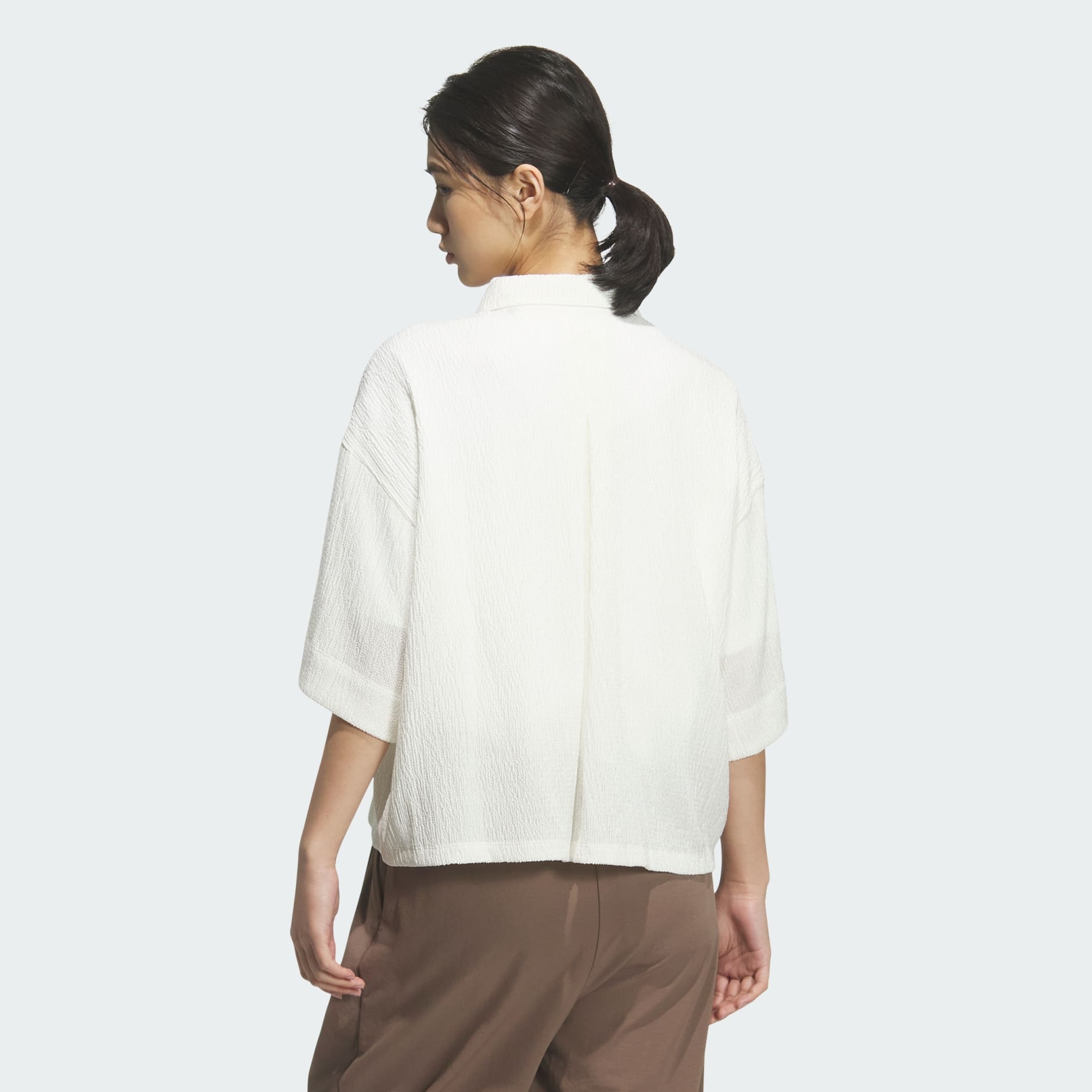 SOFTLUX SHEER LOOSE FIT COLLAR SHIRTS SHORT SLEEVE