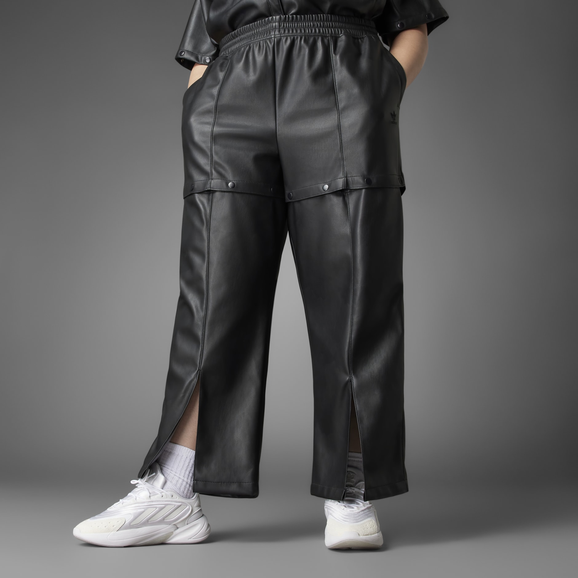 adidas originals faux leather pants