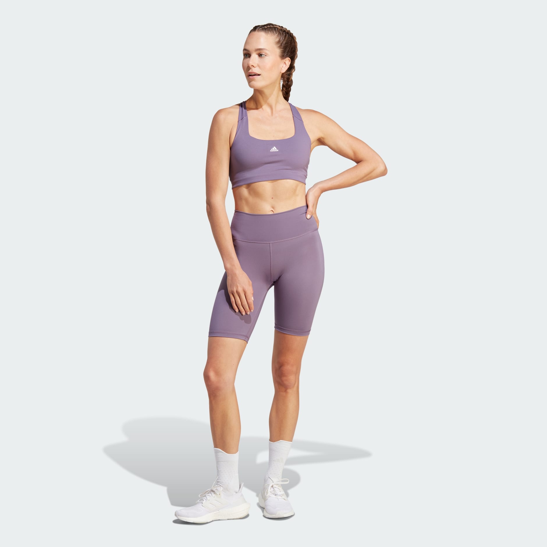 Clothing - Optime Training Bike Short Leggings - Purple | adidas South ...
