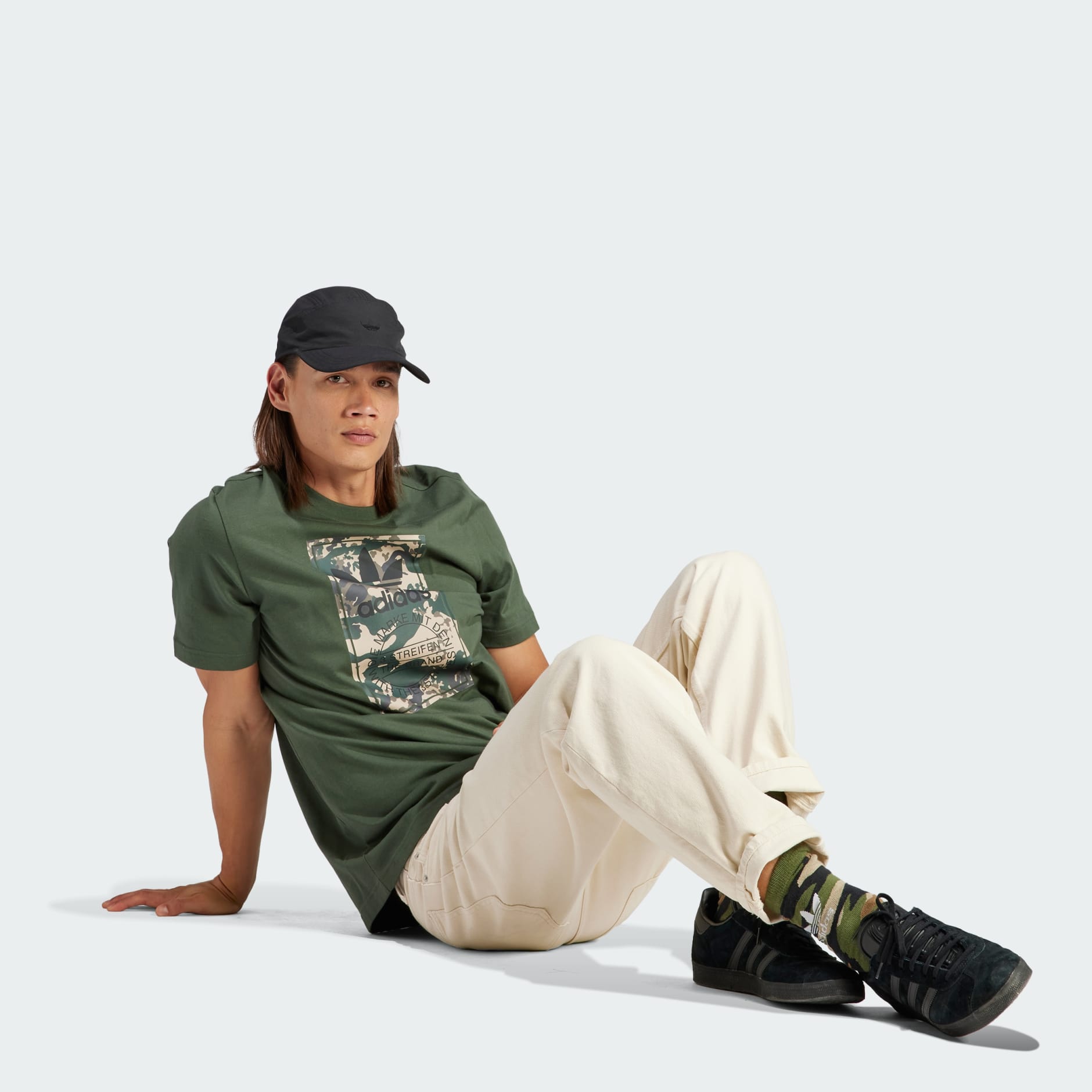 Men\'s Clothing - Graphics Camo Oman Tee Green - Tongue Label adidas 
