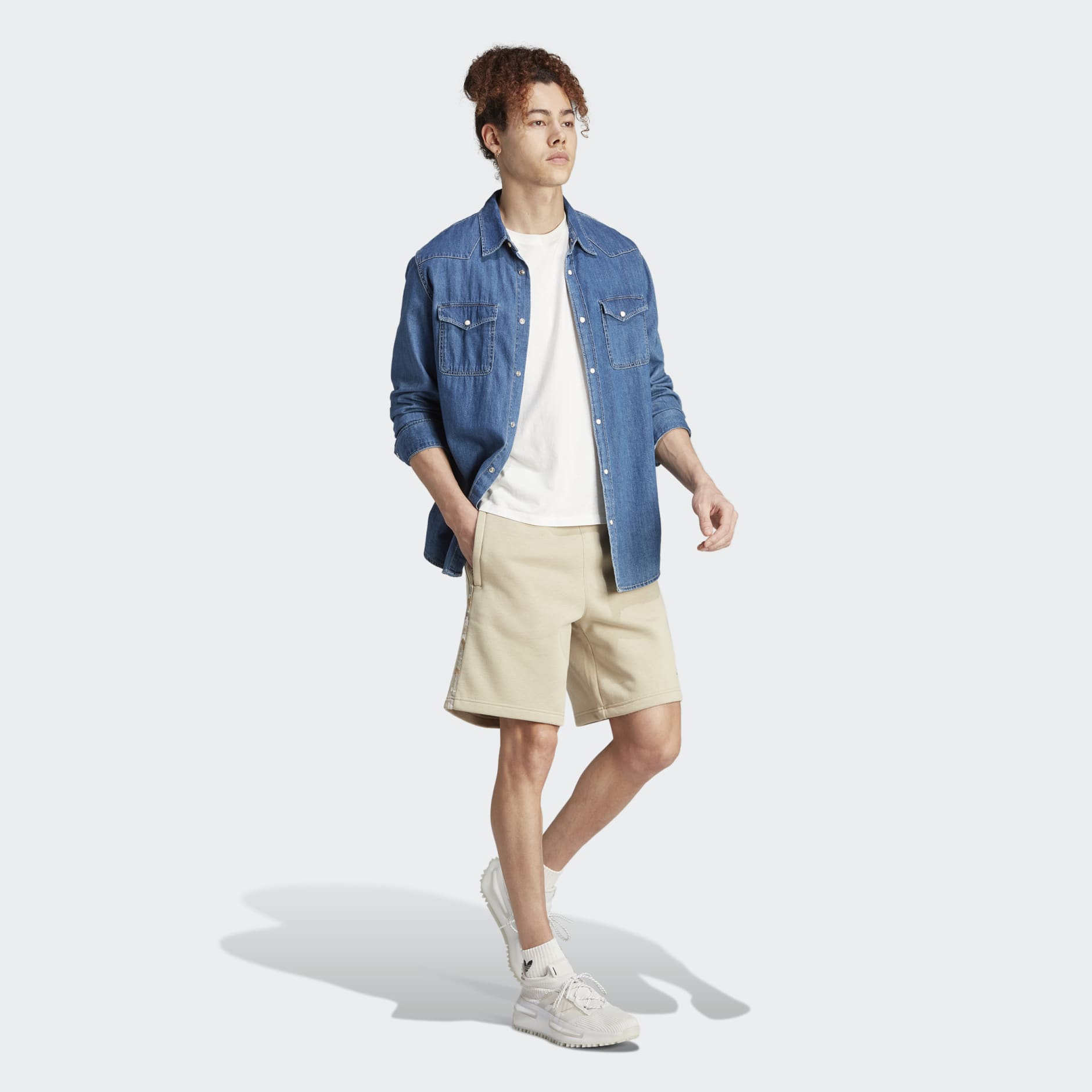 Men's Clothing - Graphics Camo Stripe Shorts - Beige