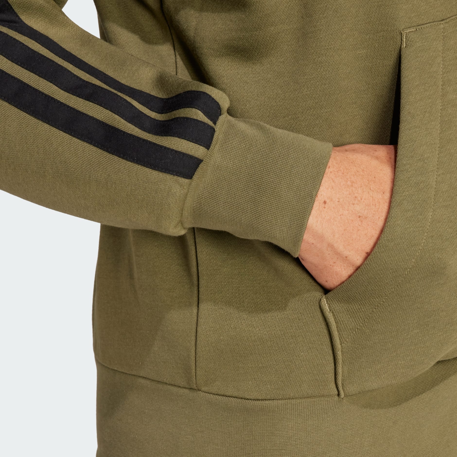 Essentials 3-Stripes Fleece Hoodie