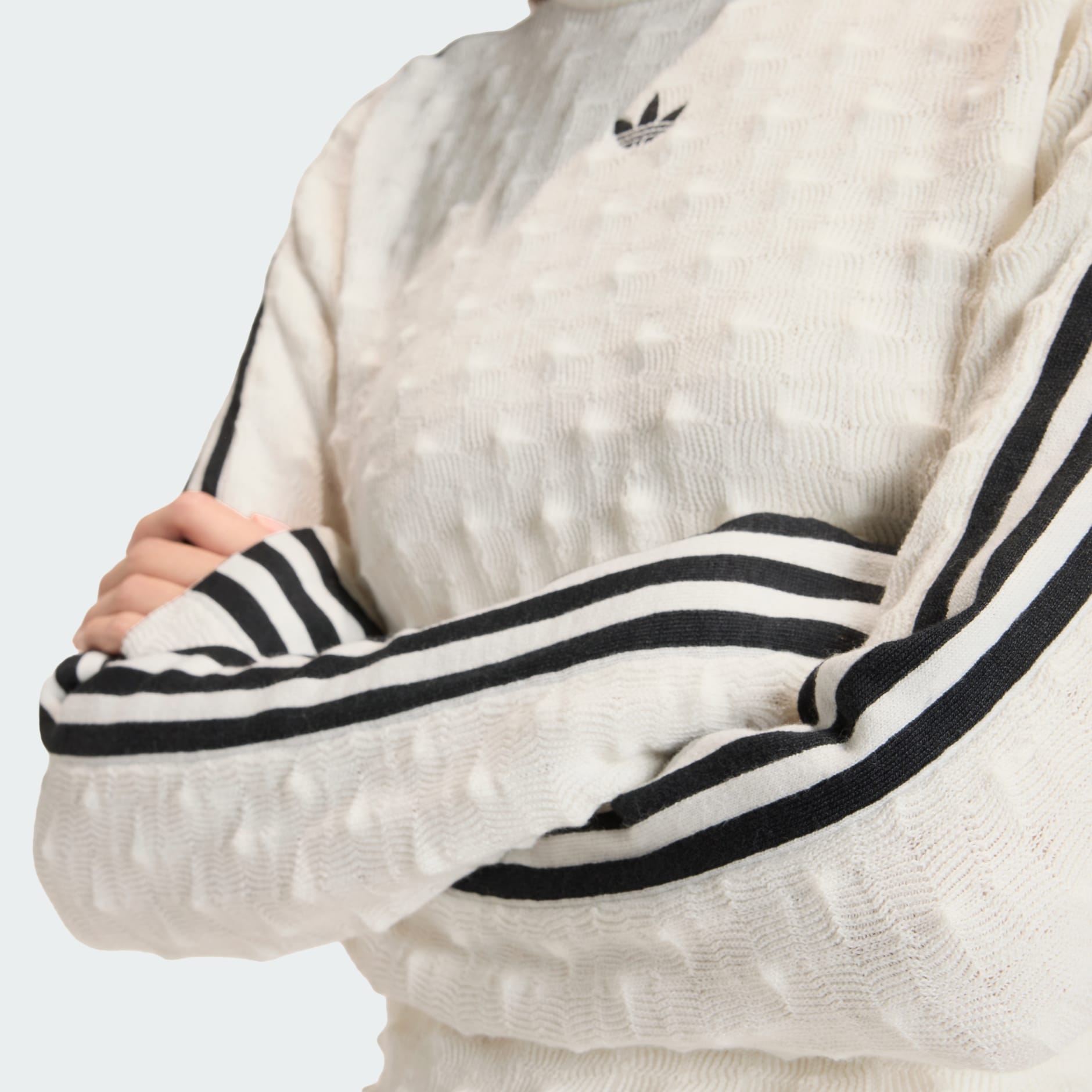 ADIDAS ORIGINALS SLIM SOLID SPIKE KNIT SWEATSHIRT