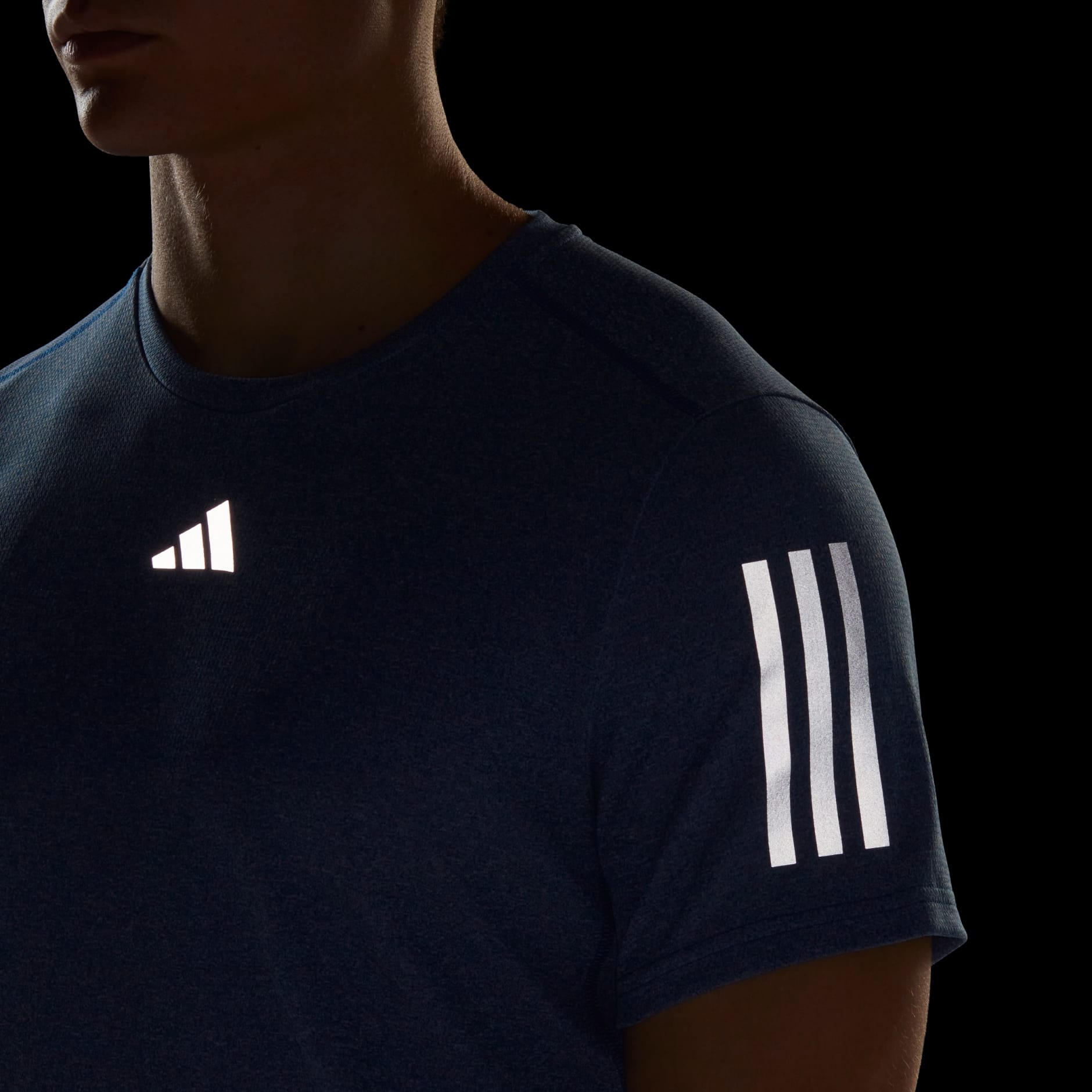 Men's Clothing - Own the Run Heather Tee - Blue | adidas Egypt