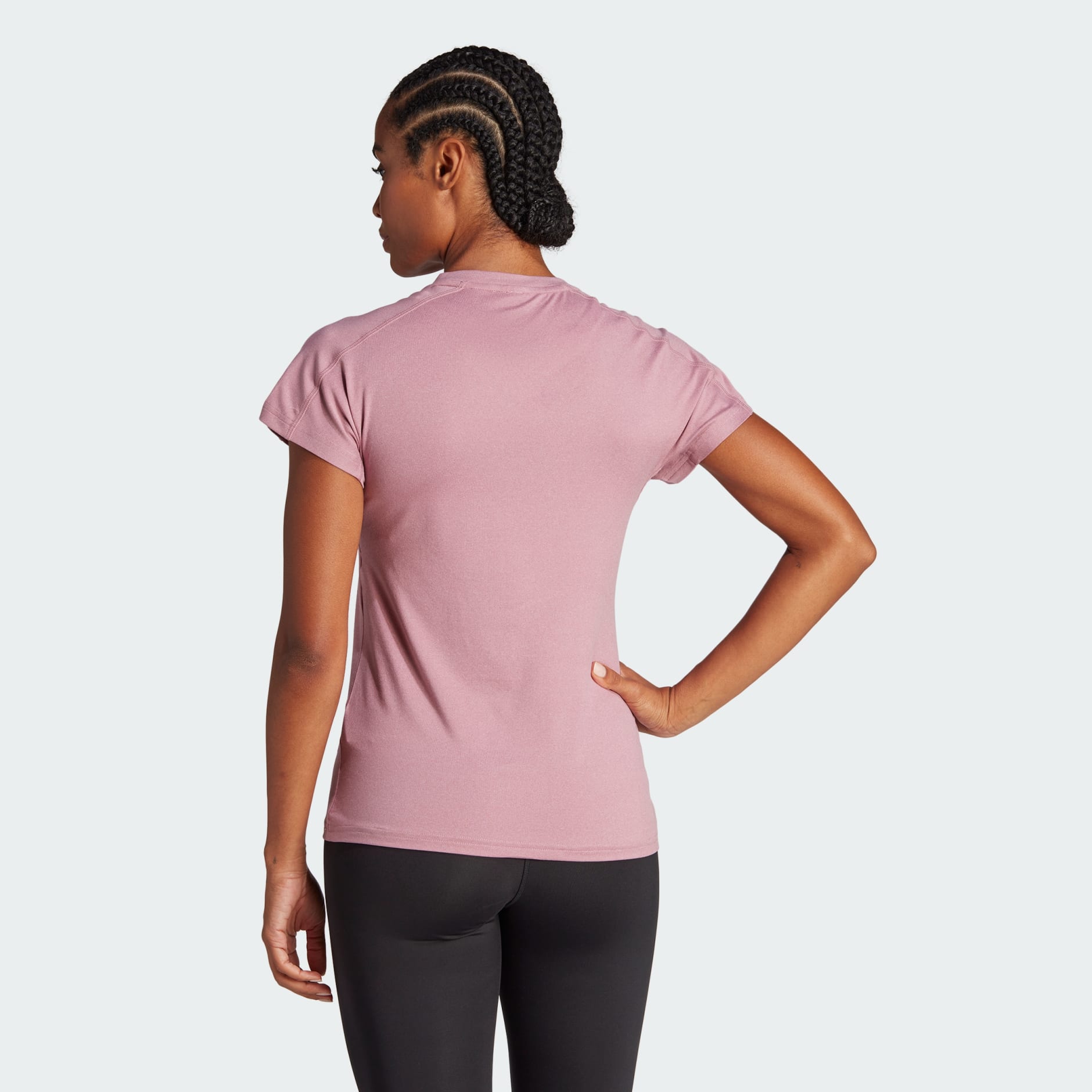 Women's Clothing - AEROREADY Train Essentials Minimal Branding V-Neck Tee -  Pink | adidas Oman