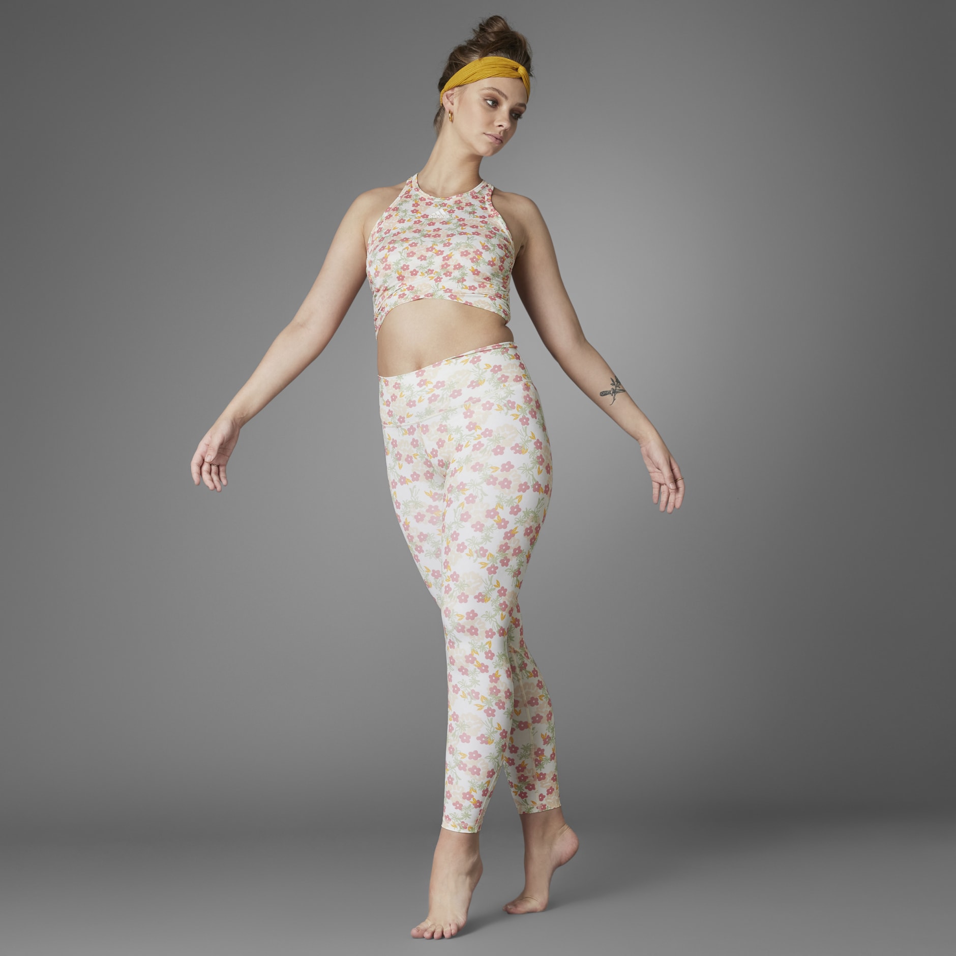 Grow Positivity Cropped Flowers Training Tank Top