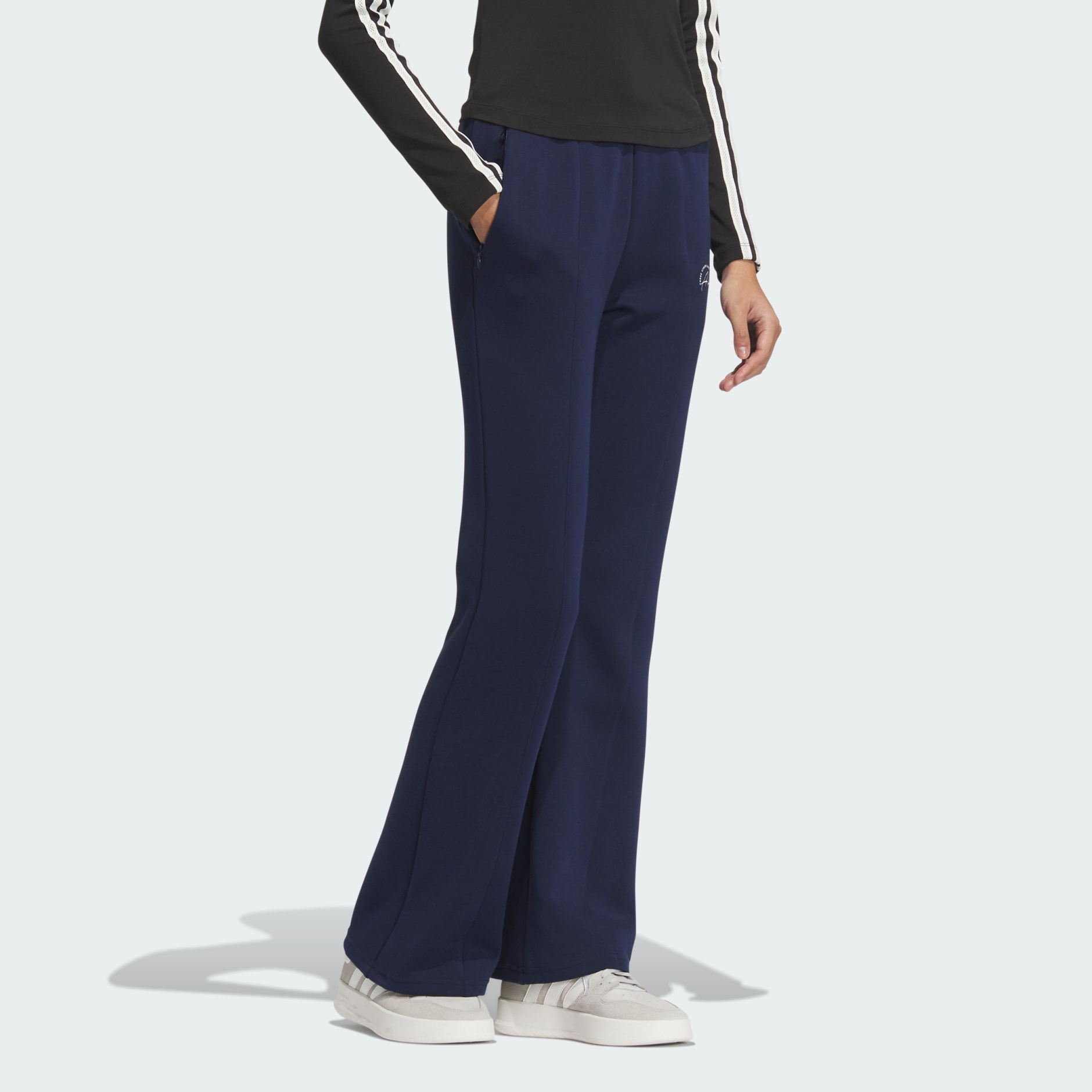 Verbiage Doubleknit Flared Leg Pants - Blue | adidas Hong Kong
