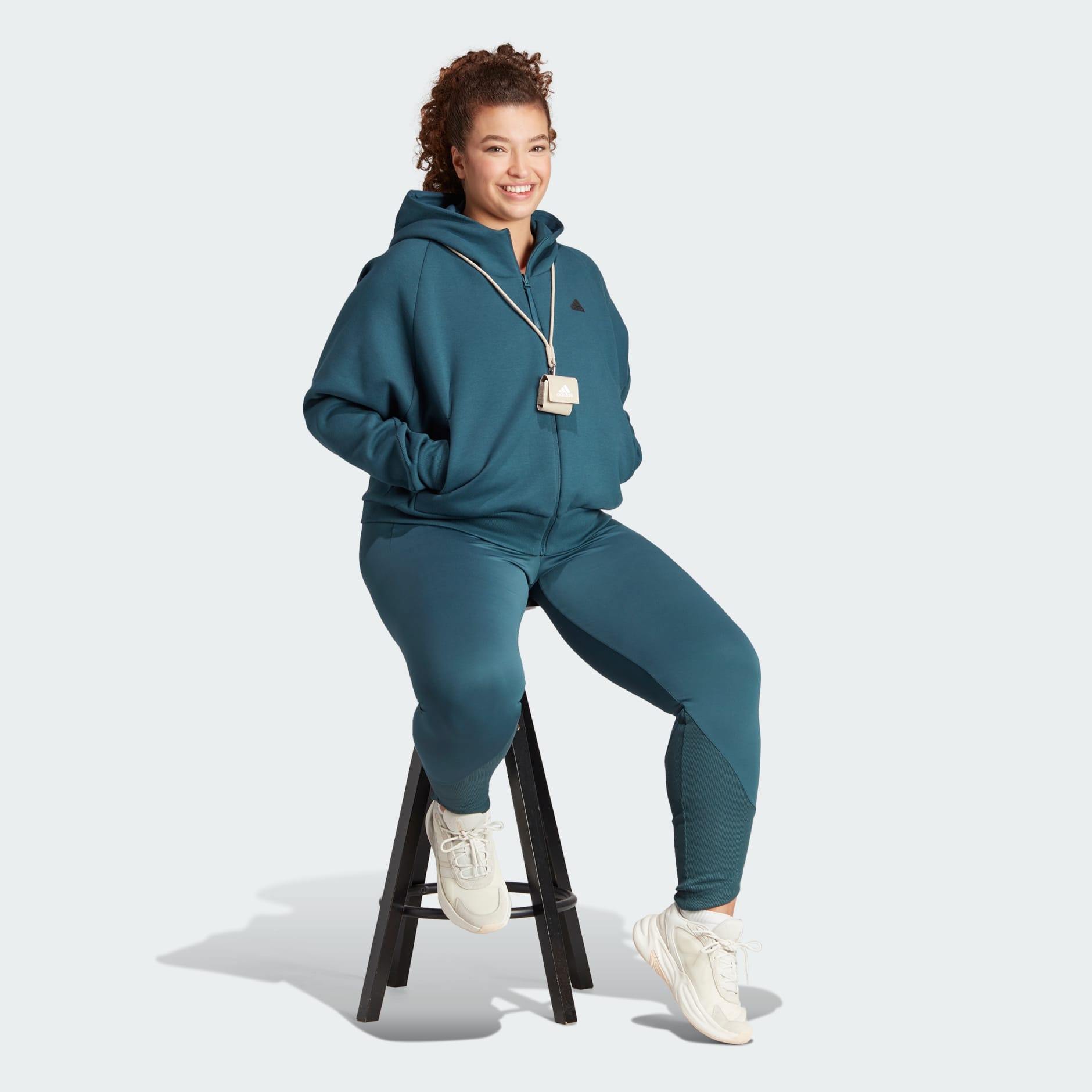Clothing - adidas Z.N.E. Full-Zip Hoodie (Plus Size) - Turquoise