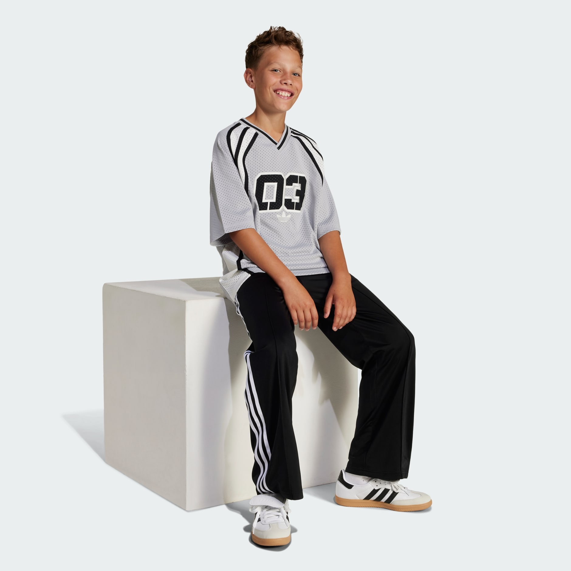 Tシャツ・カットソー adidas oversized jersey tee JC7323 Kids Clothing - Oversize Jersey Tee - Grey | adidas Oman