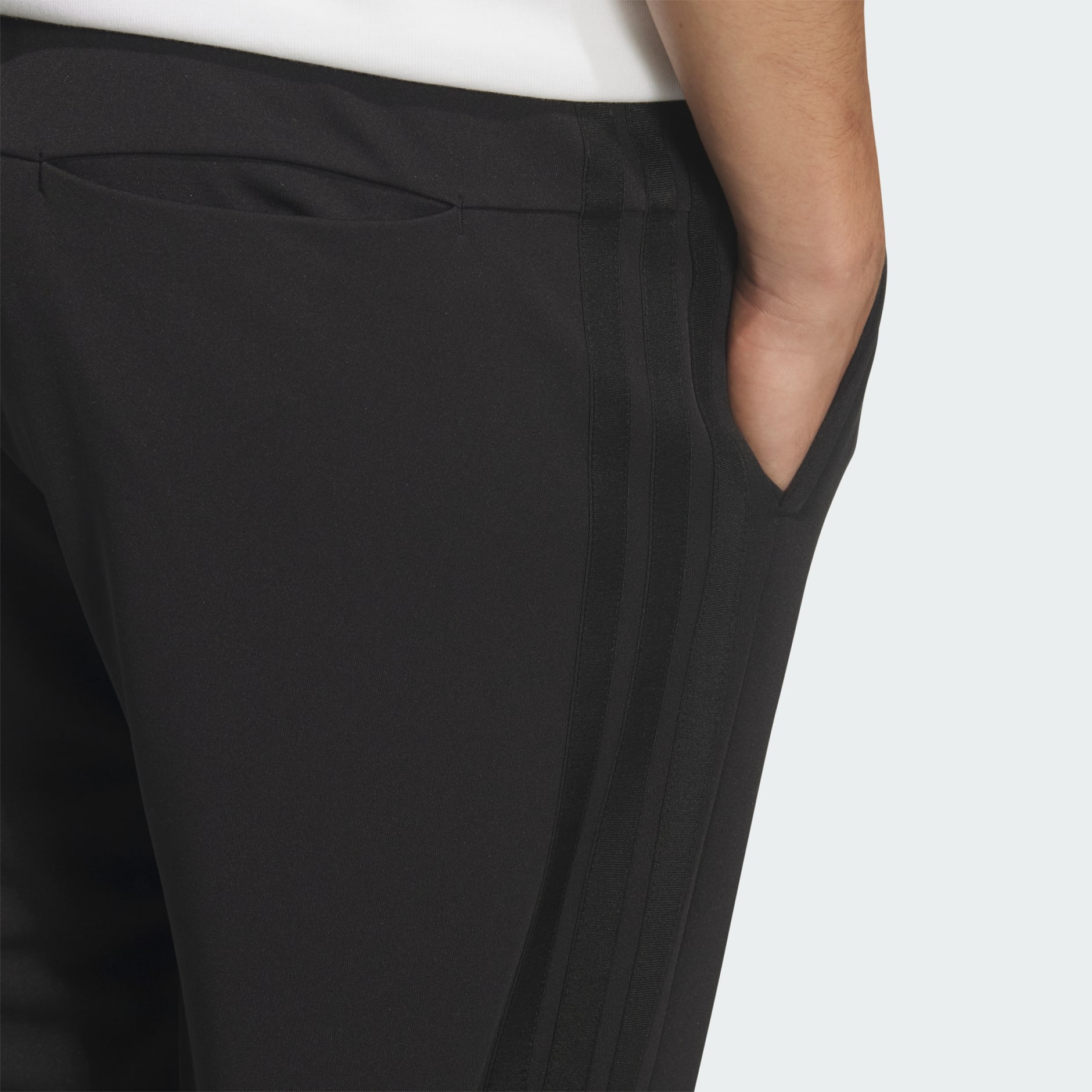 三間標準剪裁雙面針織開衩褲腳運動長褲