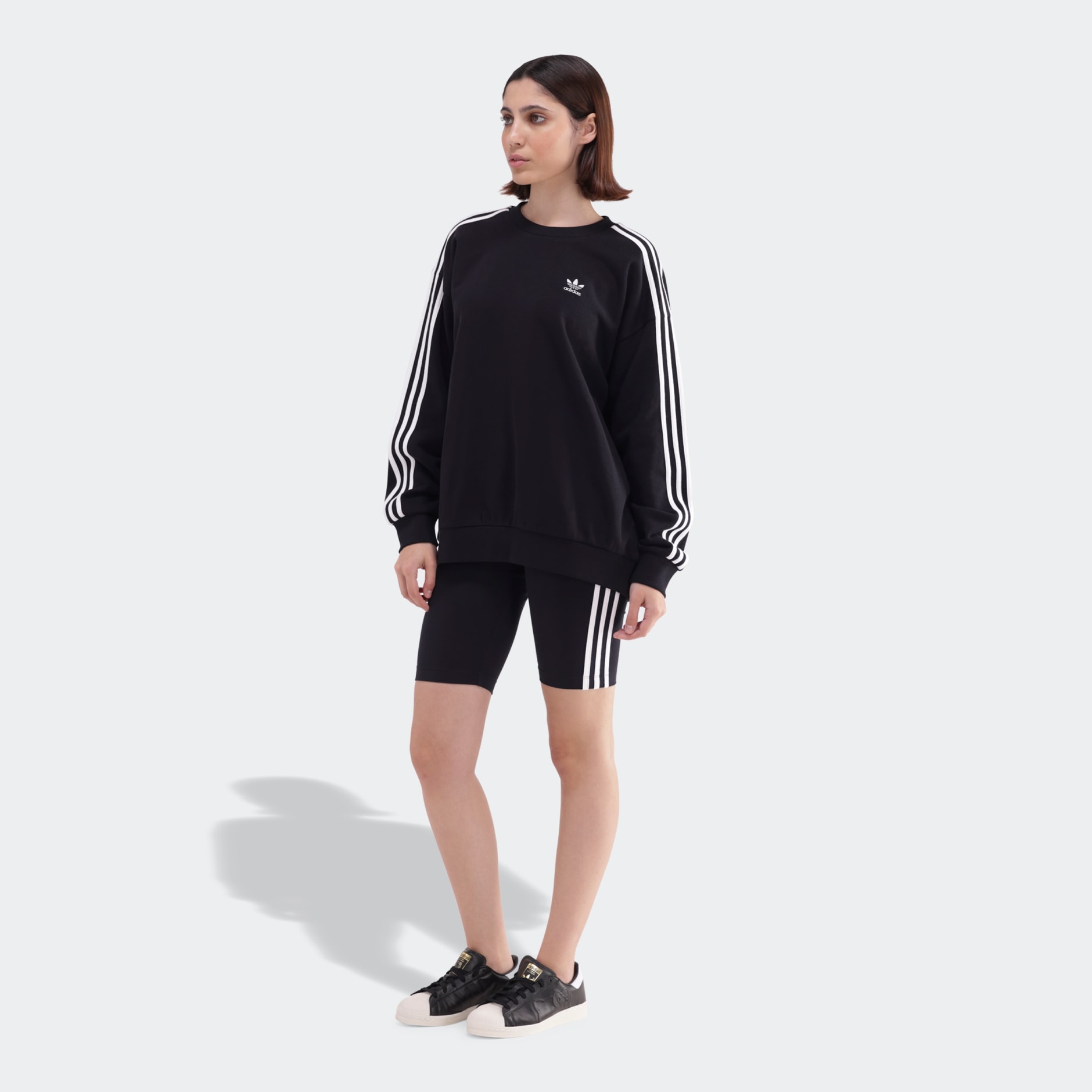 3 Stripes Oversized Crew Sweatshirt