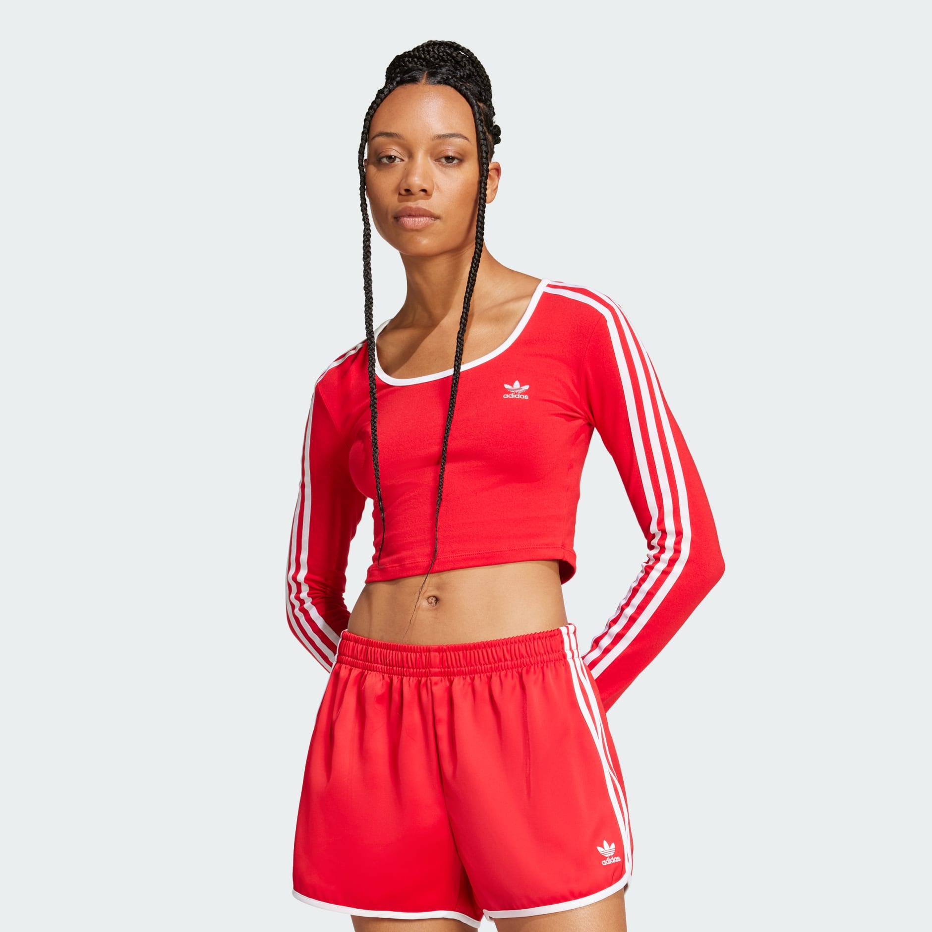 Bluză scurtă cu 3 dungi Adicolor