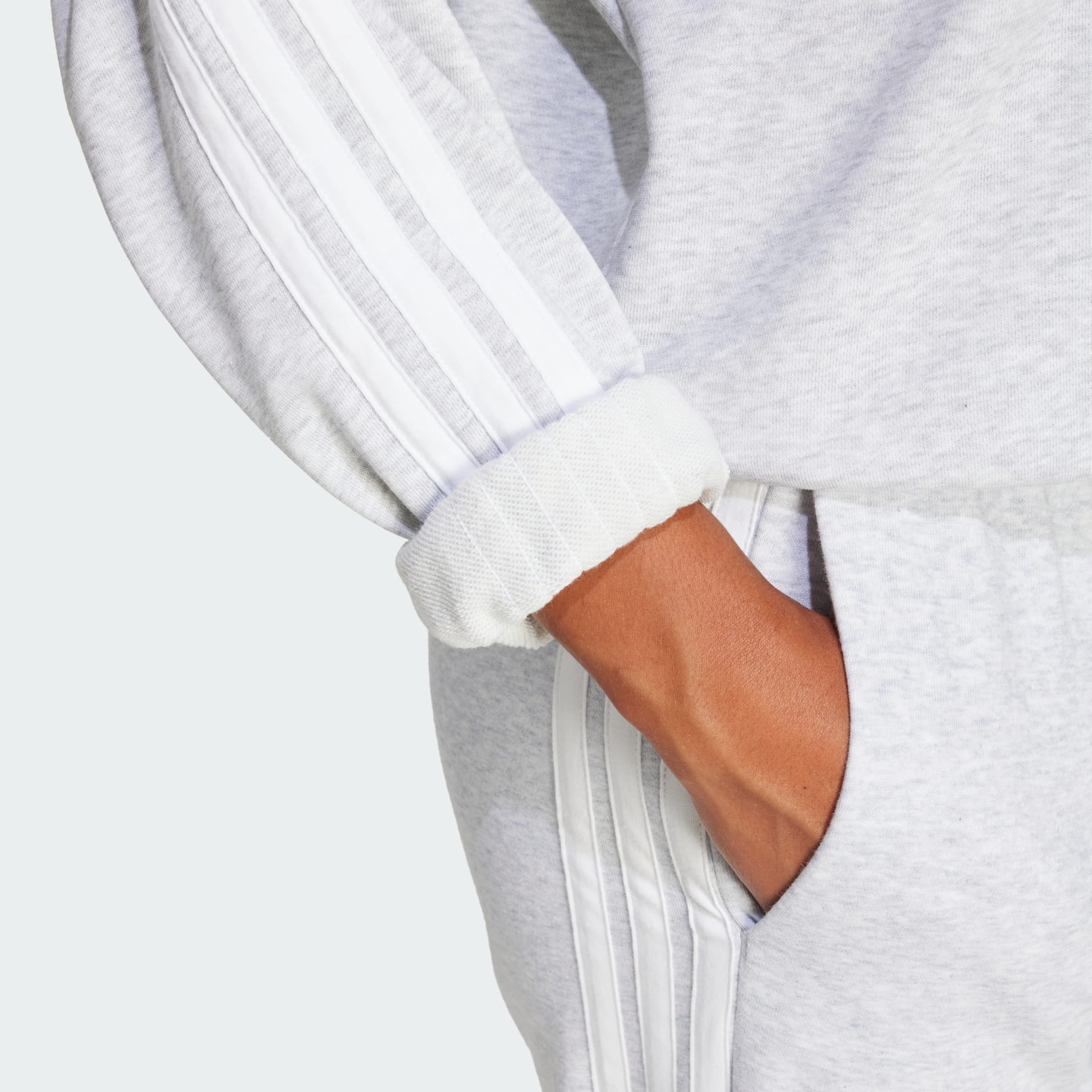 Bluză sport flaușată cu 3 dungi Essentials