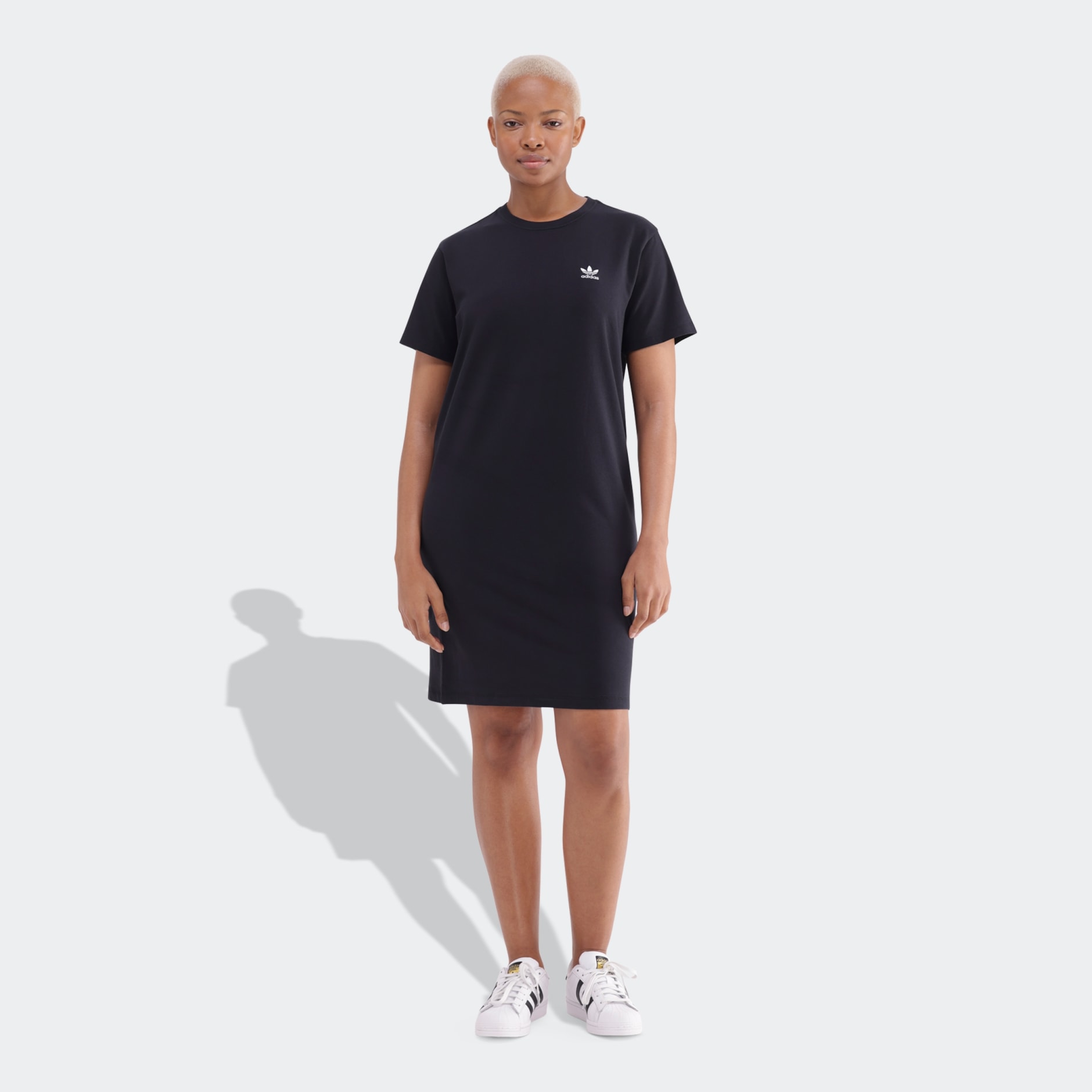 Adidas trefoil dress black online