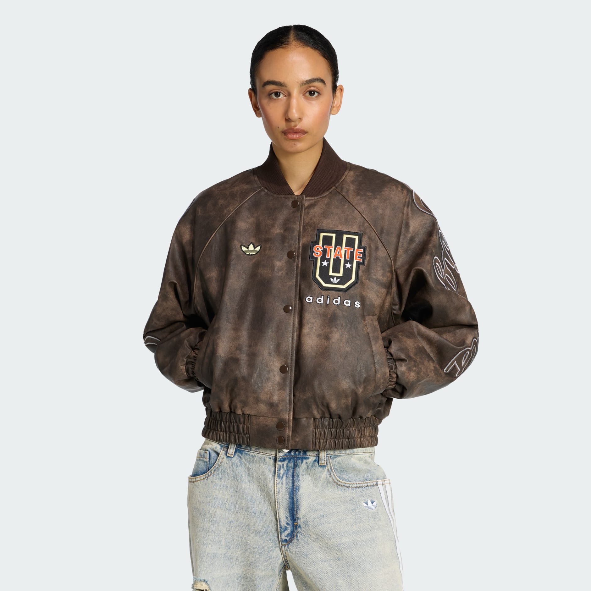 adidas ADILENIUM VINTAGE FAUX レザー ジャケット adidas】ADILENIUM SEASON 3 VINTAGE FAUX レザー ジャケット (adidas