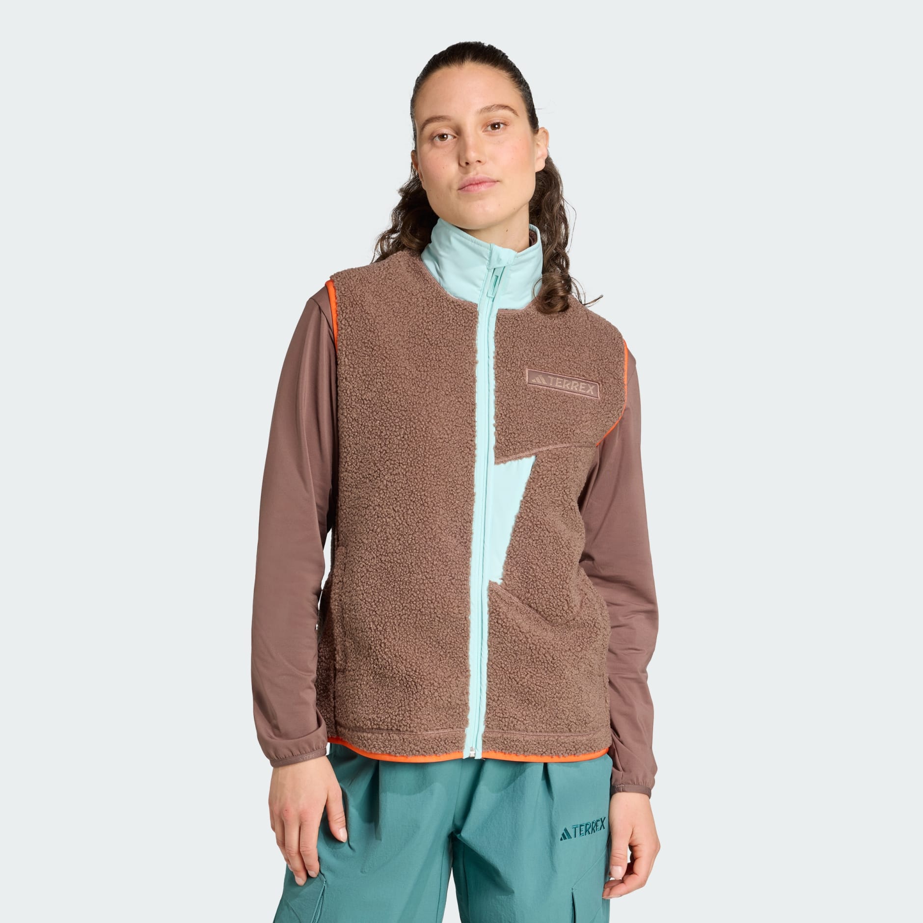 adidas Terrex Xploric High Pile Fleece Vest - Brown | adidas UAE