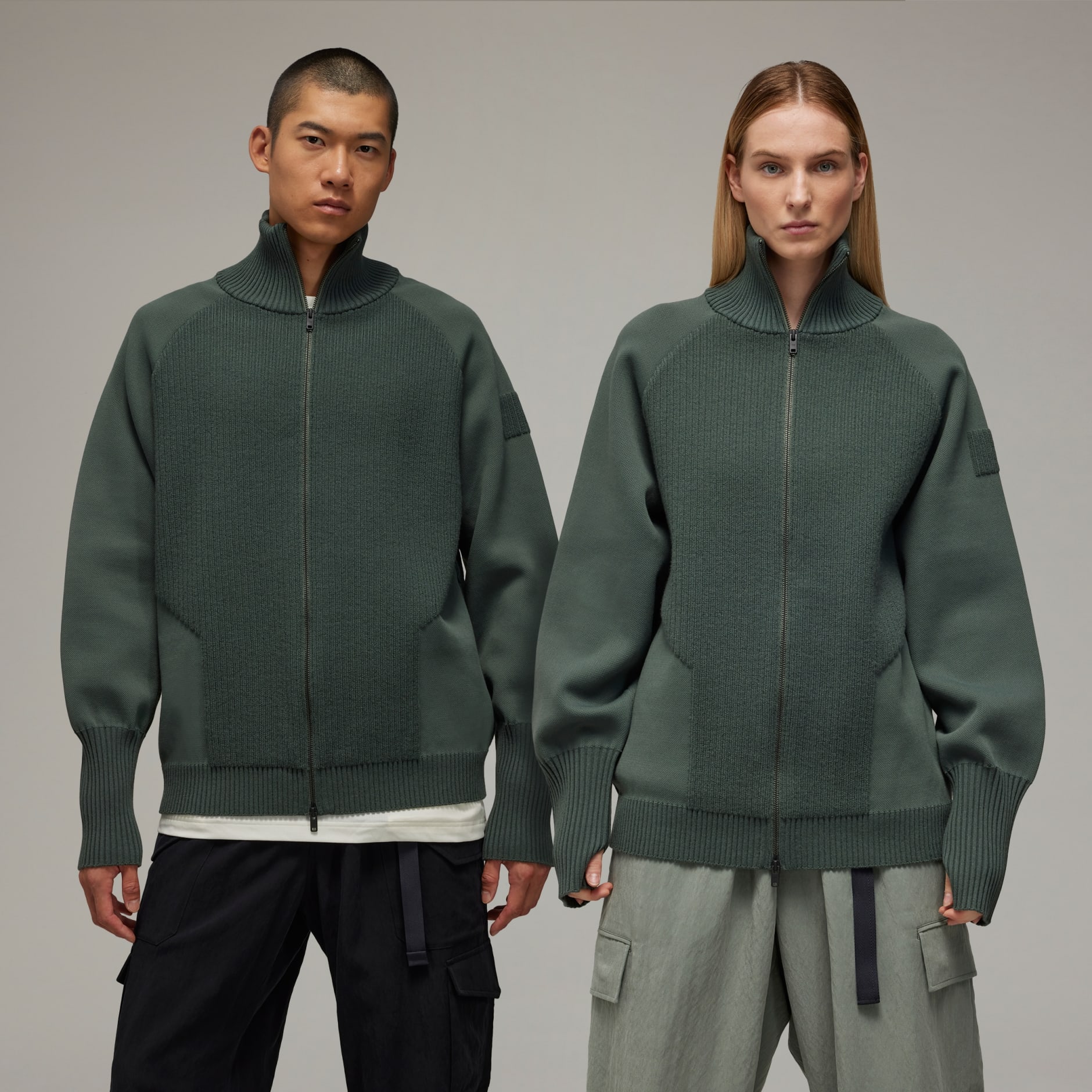 adidas Y 3 Funnel Neck Knit Sweater Green adidas GH