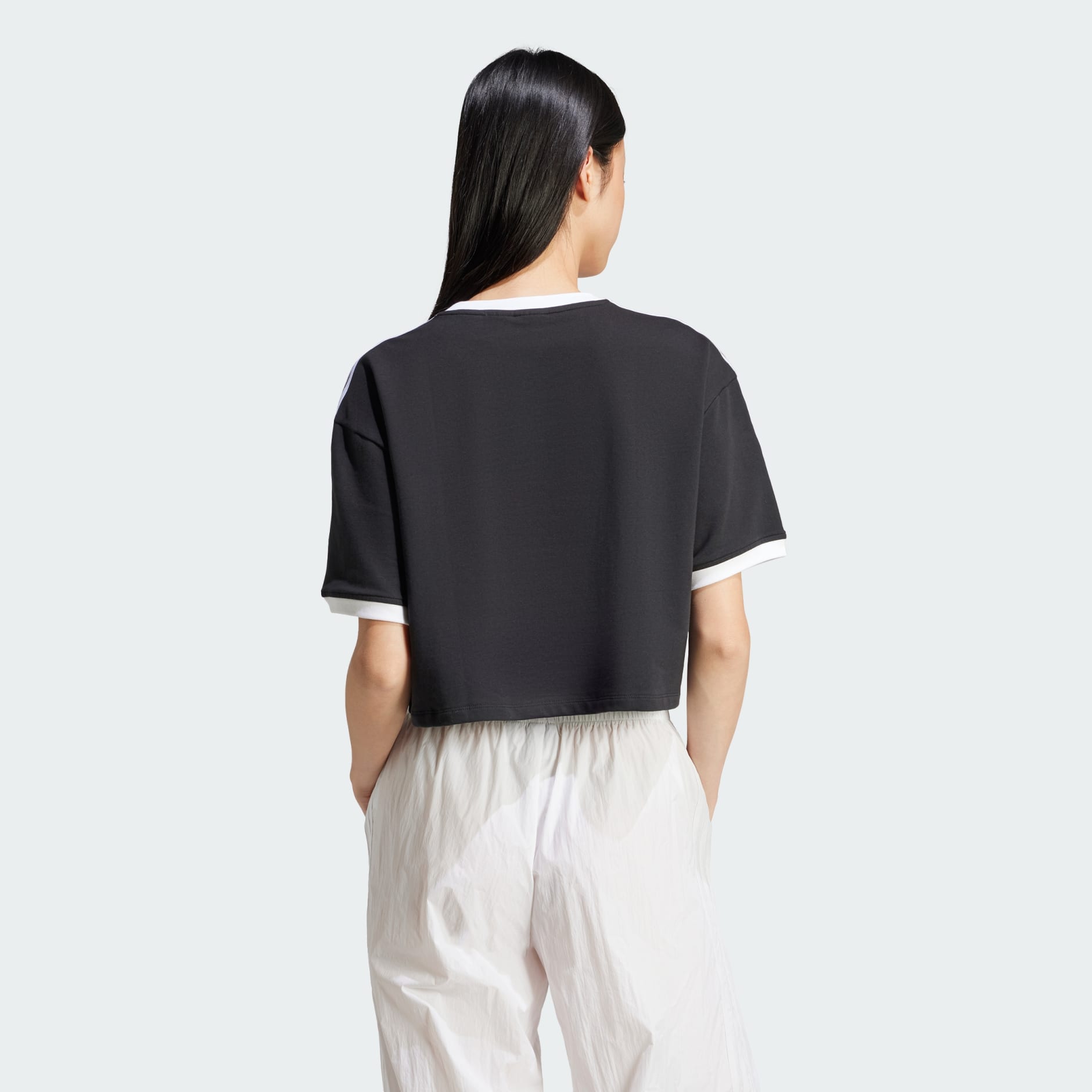 adidas Adicolor 3-Stripes Loose Crop Tee - Black | adidas TZ adidas Adicolor 3-Stripes Loose Crop Tee - Black | adidas TZ