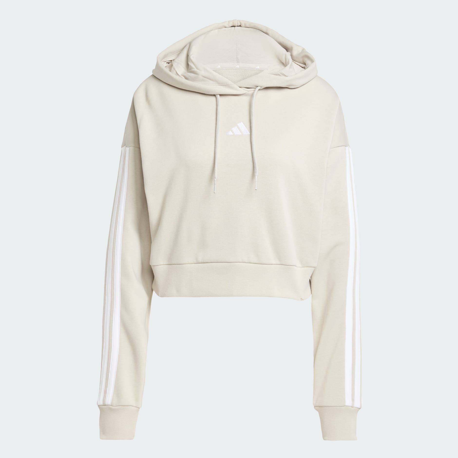 Essentials 3-Stripes French Terry Crop Hoodie