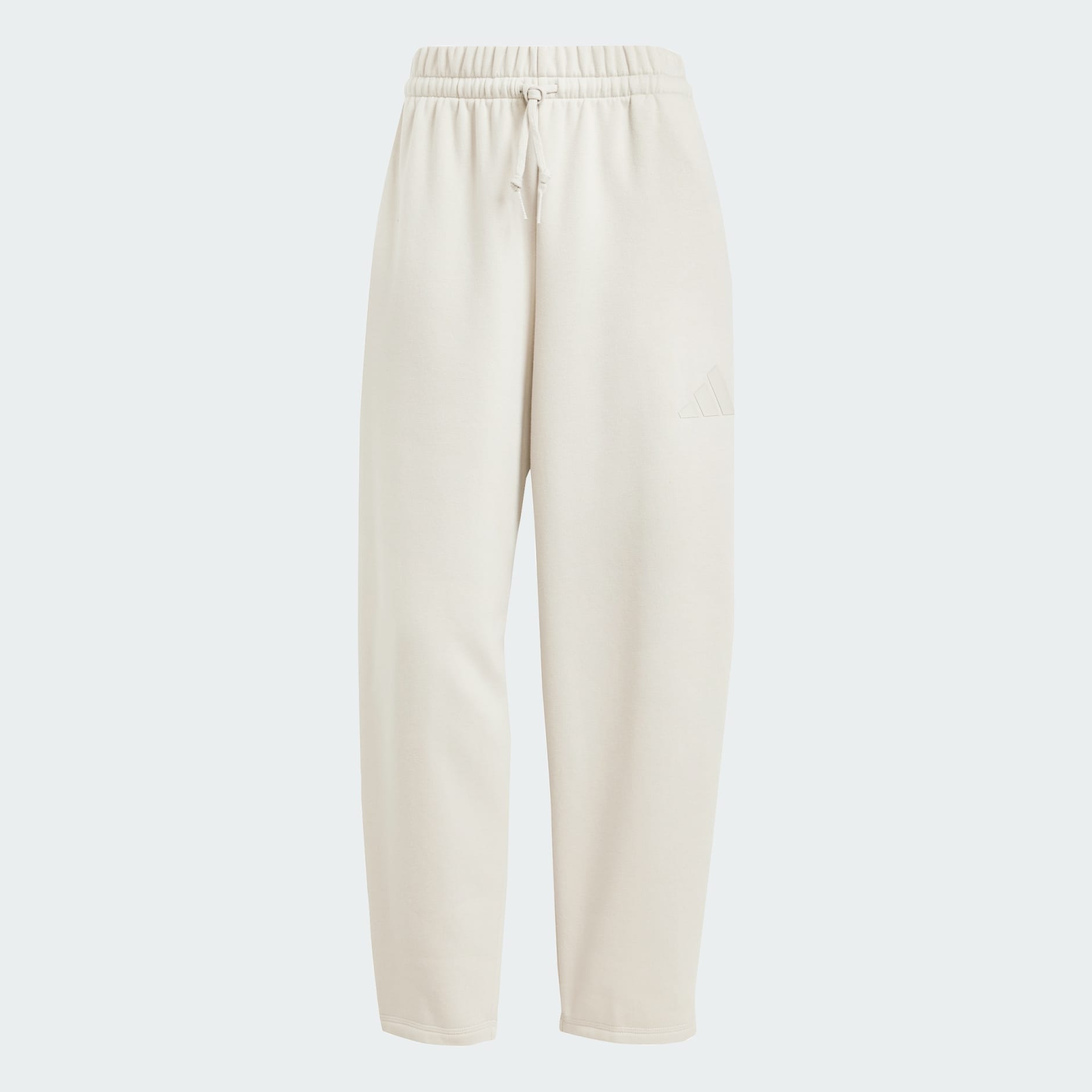 Pantaloni barrel Essentials din l&acirc;nă fleece cu logo contemporan